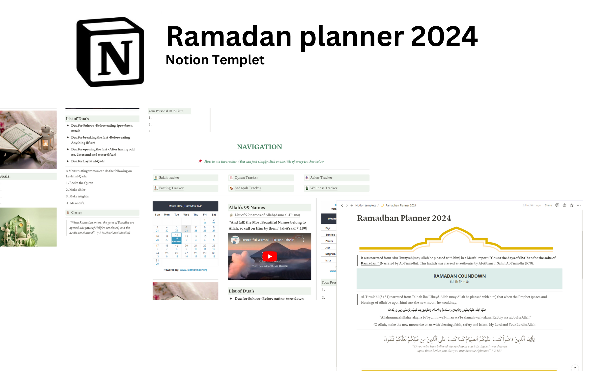 Ramadan planner for 2024