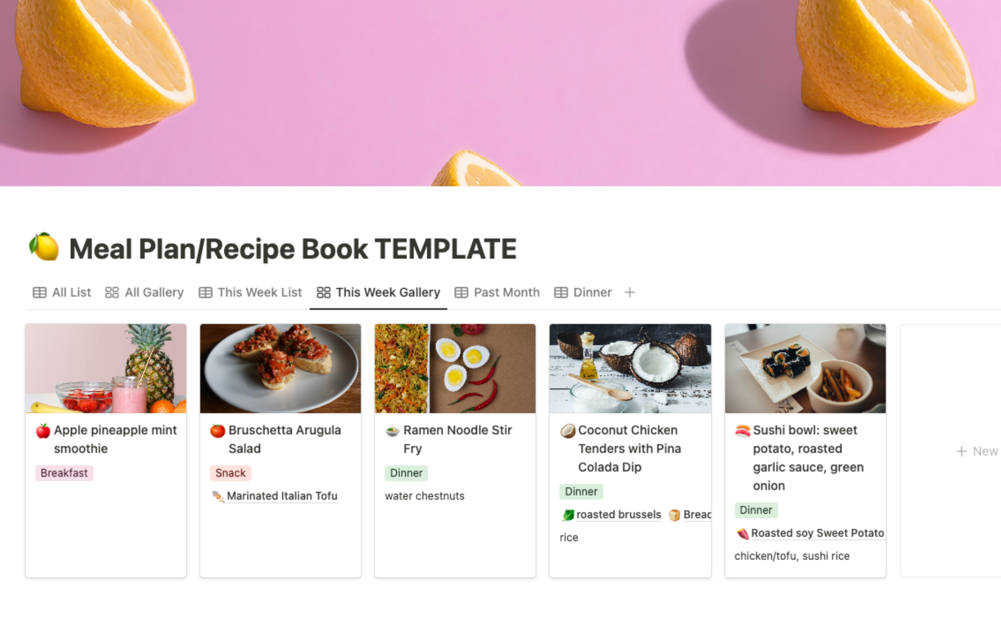Meal Planner & Recipe Book Notion Template