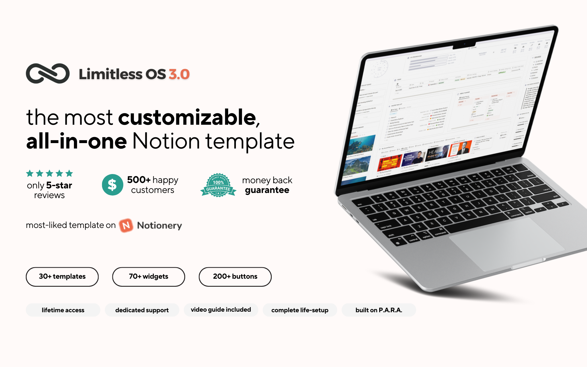 Limitless OS is the Ultimate, All-In-One Notion Template. 
It's the last Notion template you'll ever need to buy!