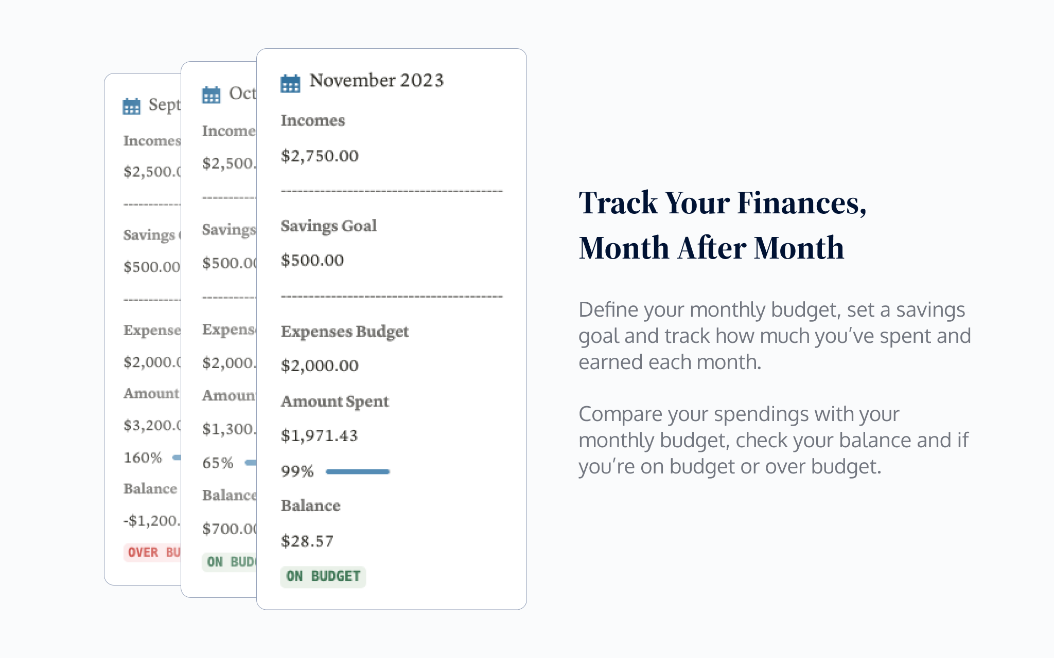 Keep your finances under control with the Annual Budget Planner. Create budgets, track your expenses, keep an eye on your balance and save for what matters.