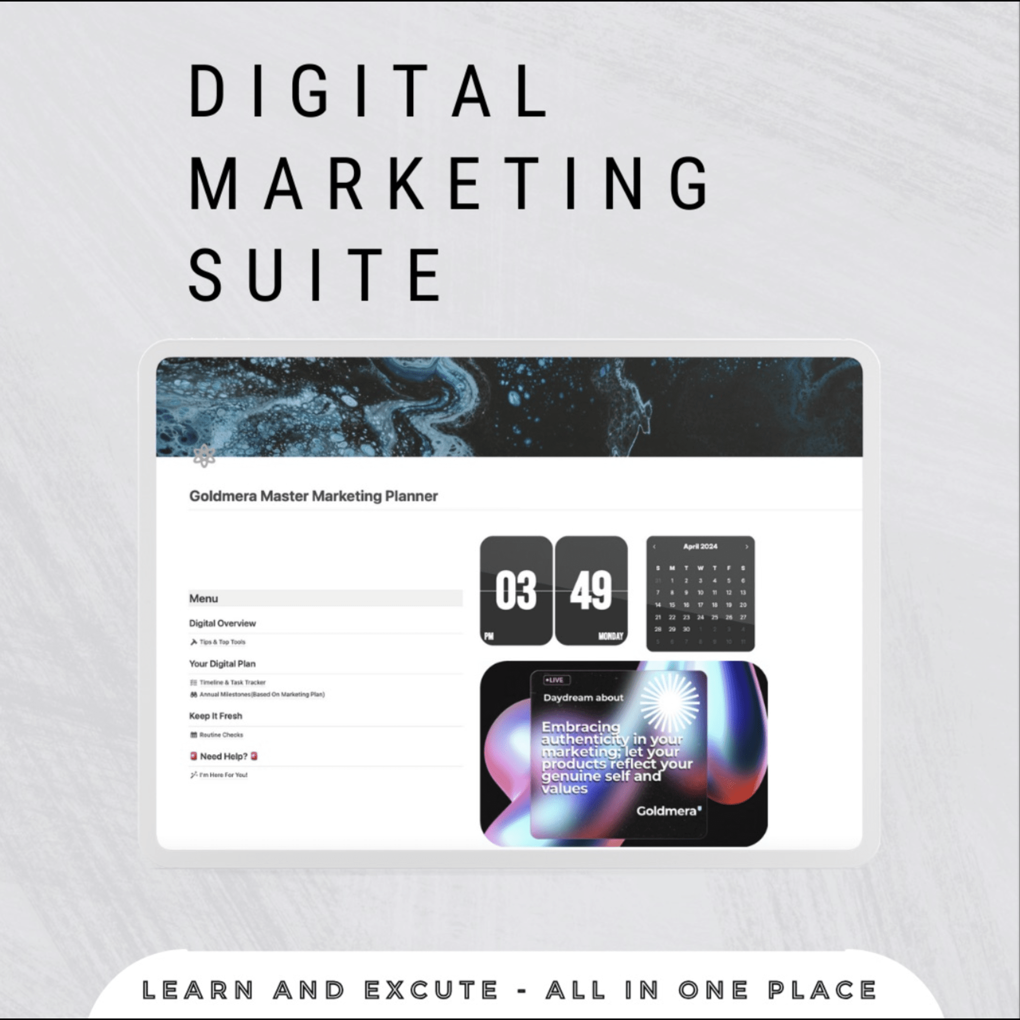 Hey there! 🥳 You've just landed yourself in front of the ultimate digital marketing template. Drawing from years of industry experience, this toolkit is your one-stop shop for scaling your marketing game. From unique strategy approaches and comprehensive tutorials for you!