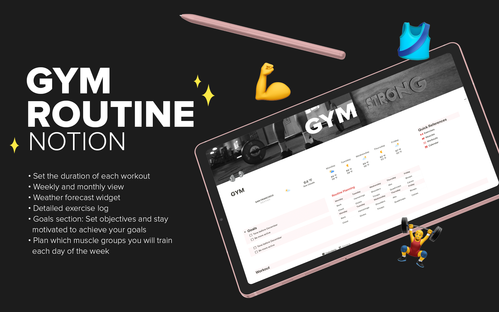 Gym Routine by Zeta Studio Notion Template