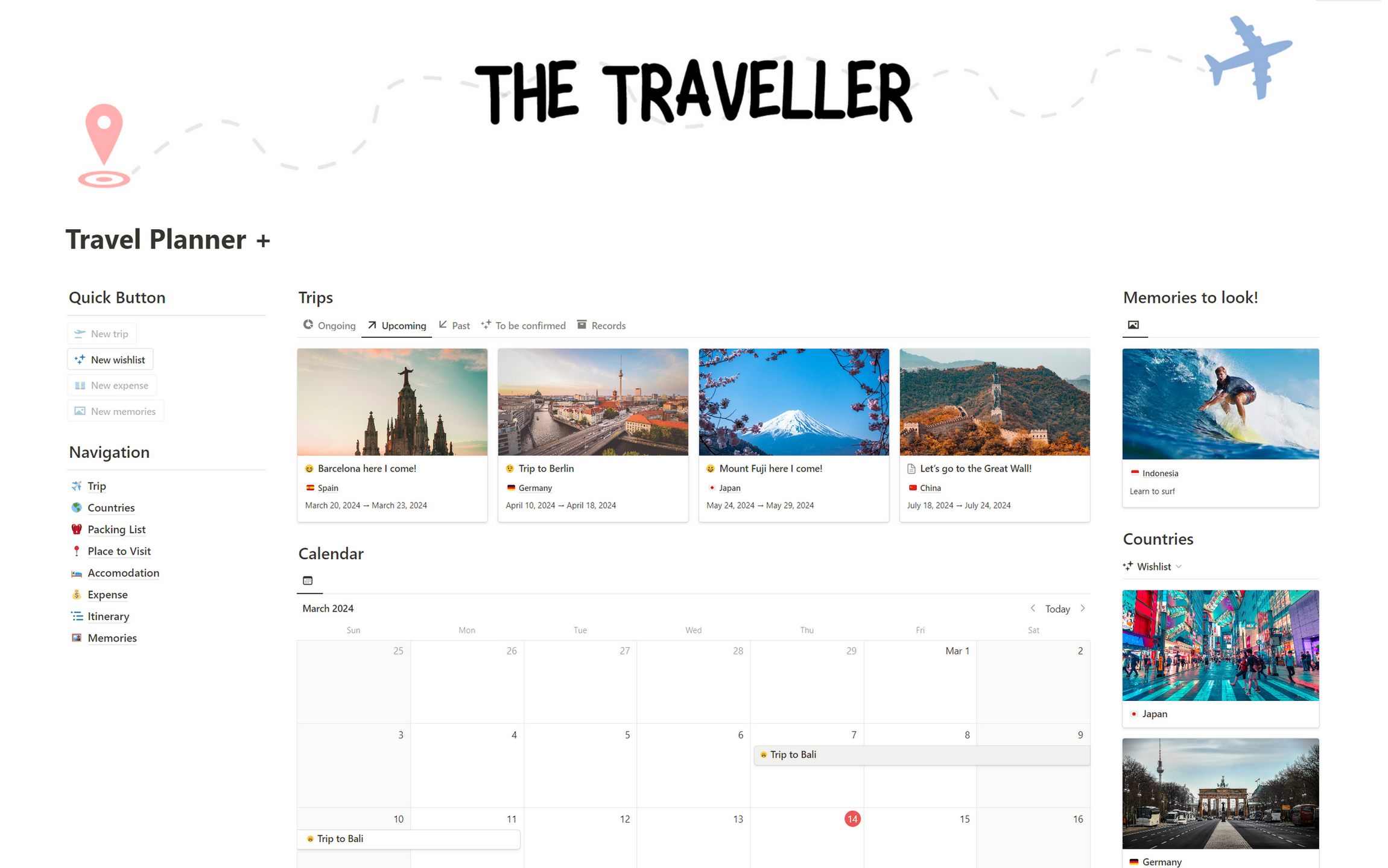Plan your trip, Explore your world, and Start your adventures.

Introducing Your Ultimate Travel Planner 🌍✈️