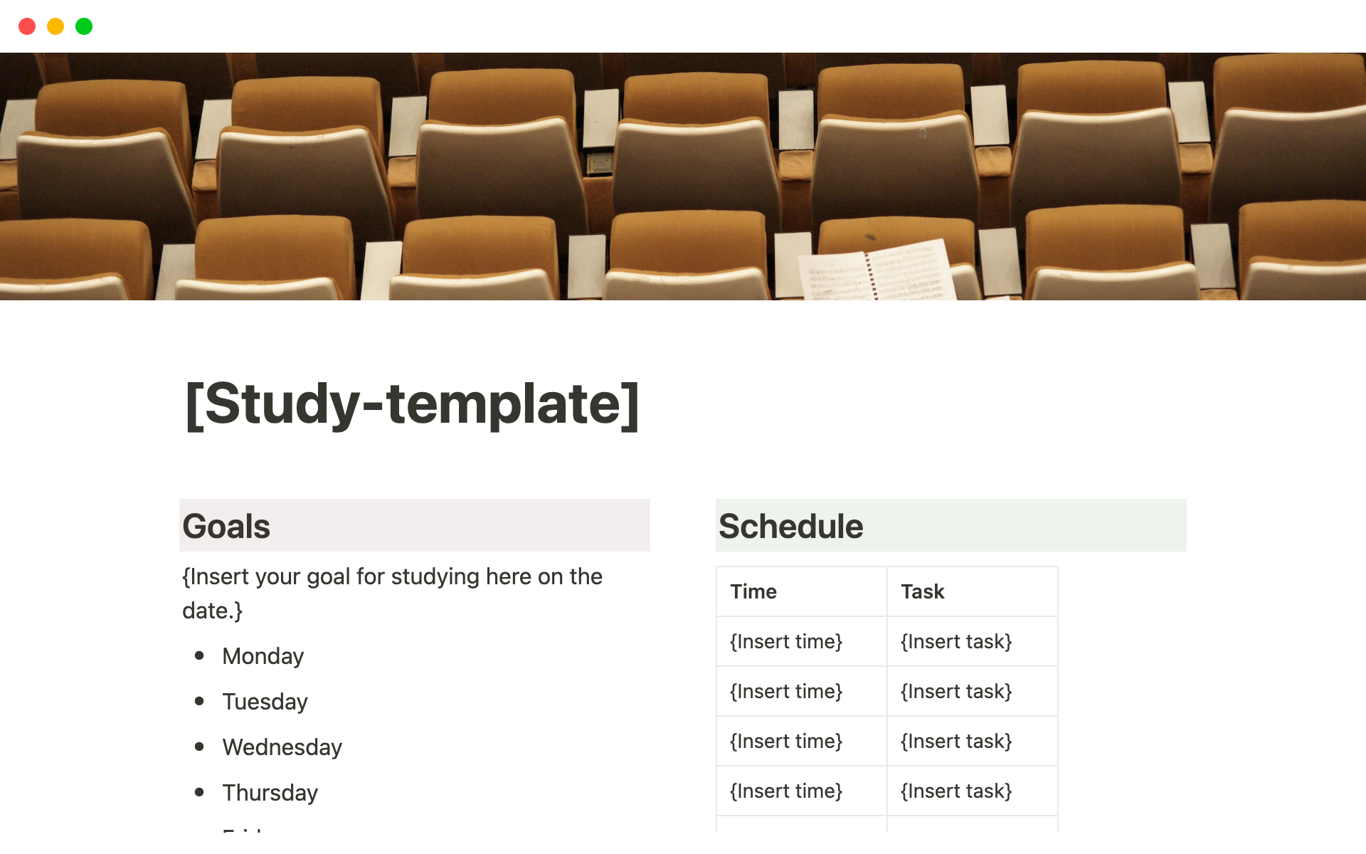 It's a template for studying structure