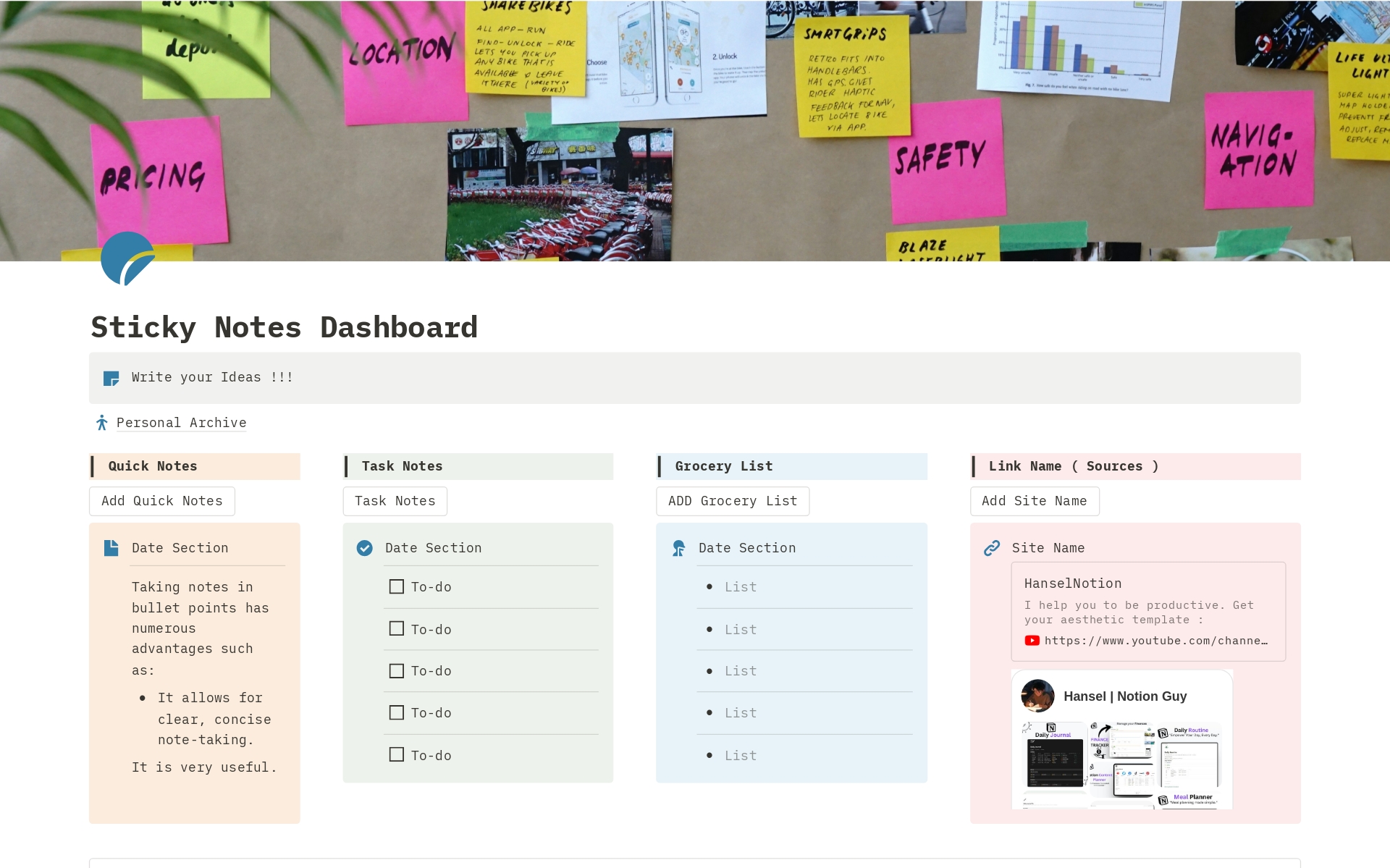 Manage your task in one place!

Notio Sticky Notes Dashboard, Where People Management Meets Efficiency!"

Designed to streamline your daily interactions and tasks, our innovative dashboard boasts a plethora of features tailored to meet your every need.
