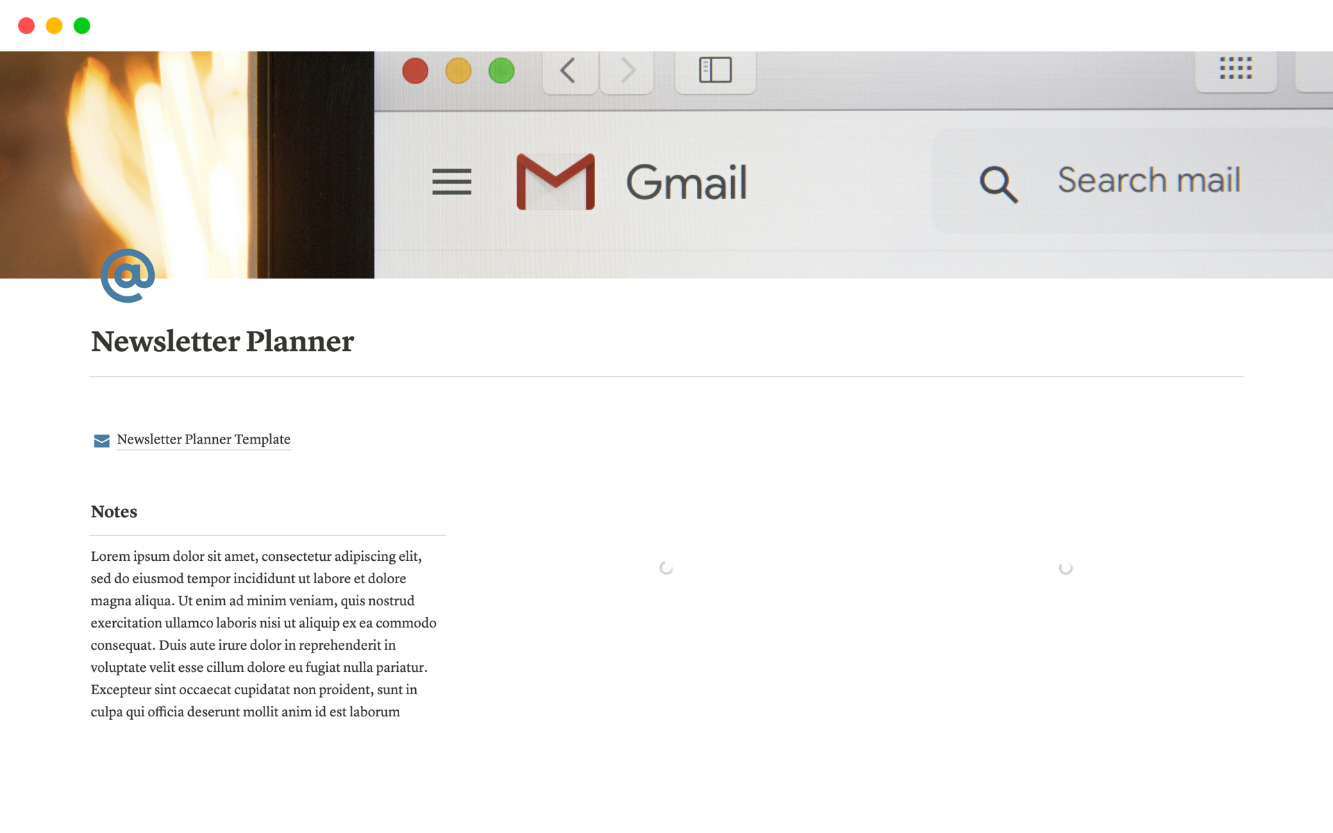 A template preview for Newsletter Planner 