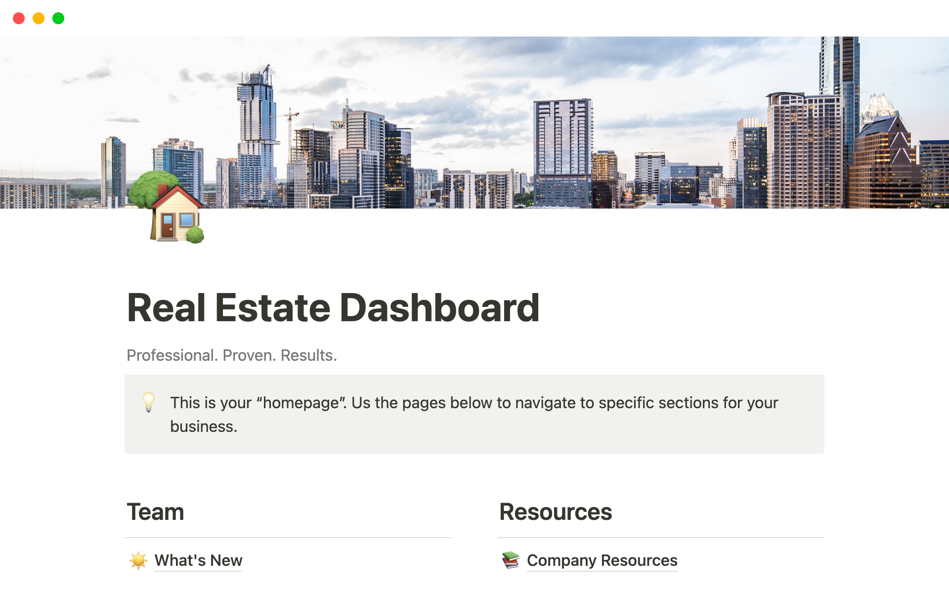 A template preview for Real Estate Dashboard