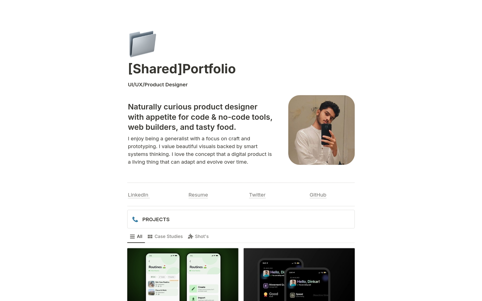 Introducing my Notion portfolio template! Showcase your work with personalized case studies. Perfect for designers, developers, and creators to stand out!