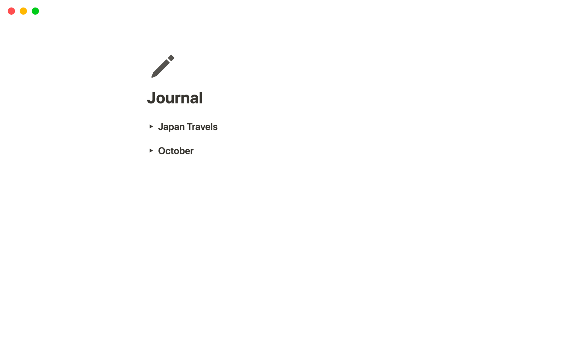 En förhandsgranskning av mallen för Minimalist Journal
