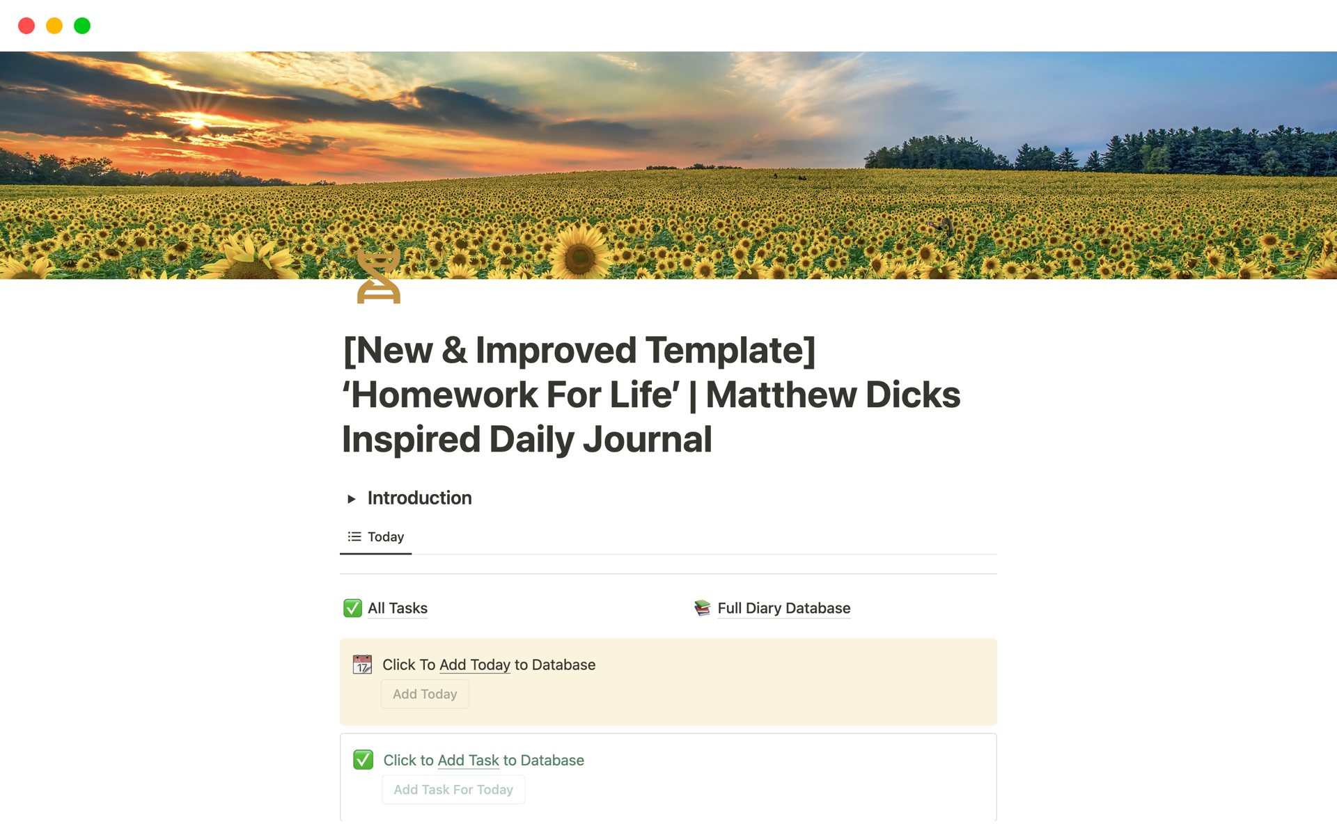 A template preview for ‘Homework For Life’ | Daily Journal