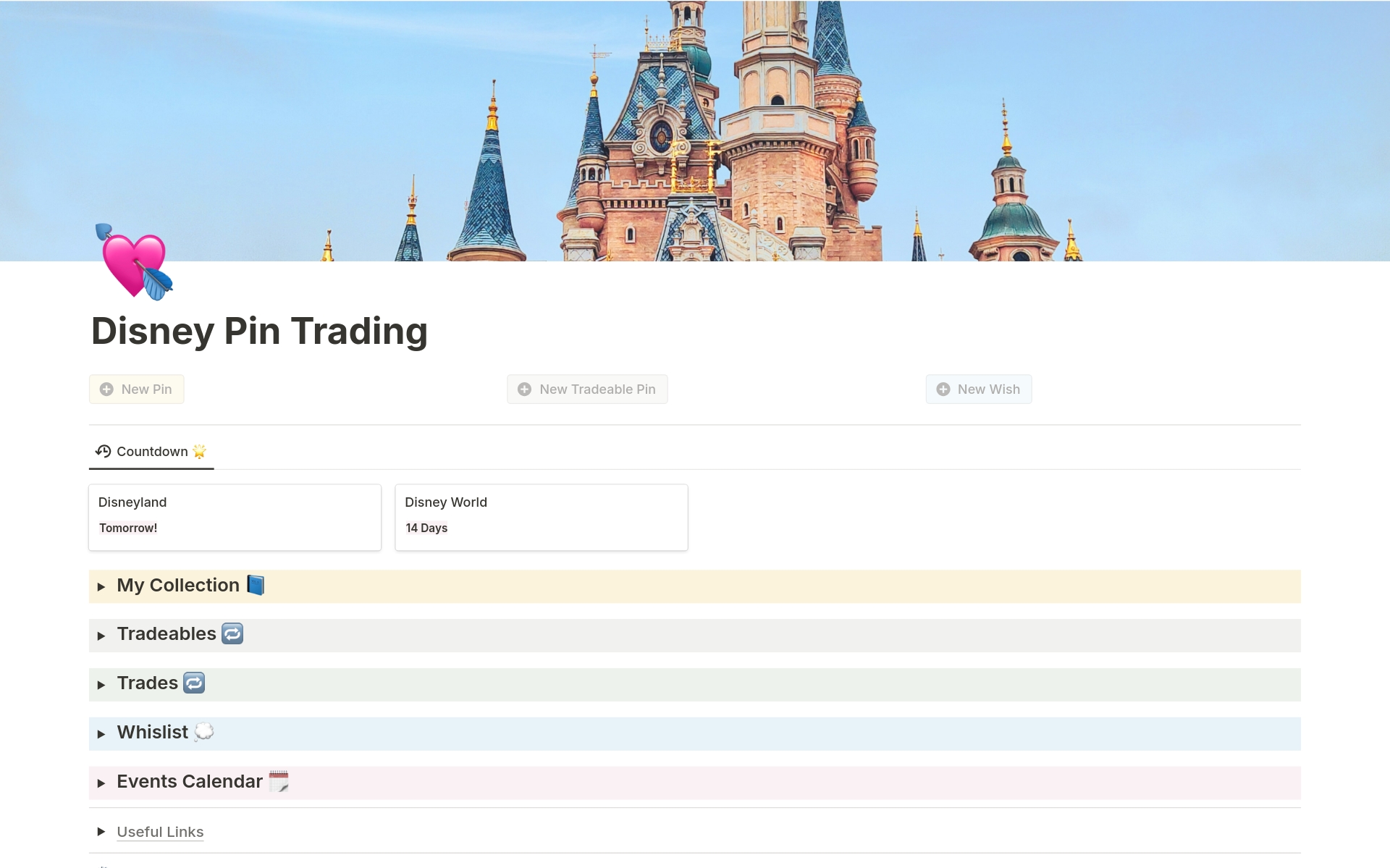 Vista previa de plantilla para Disney Pin Trading