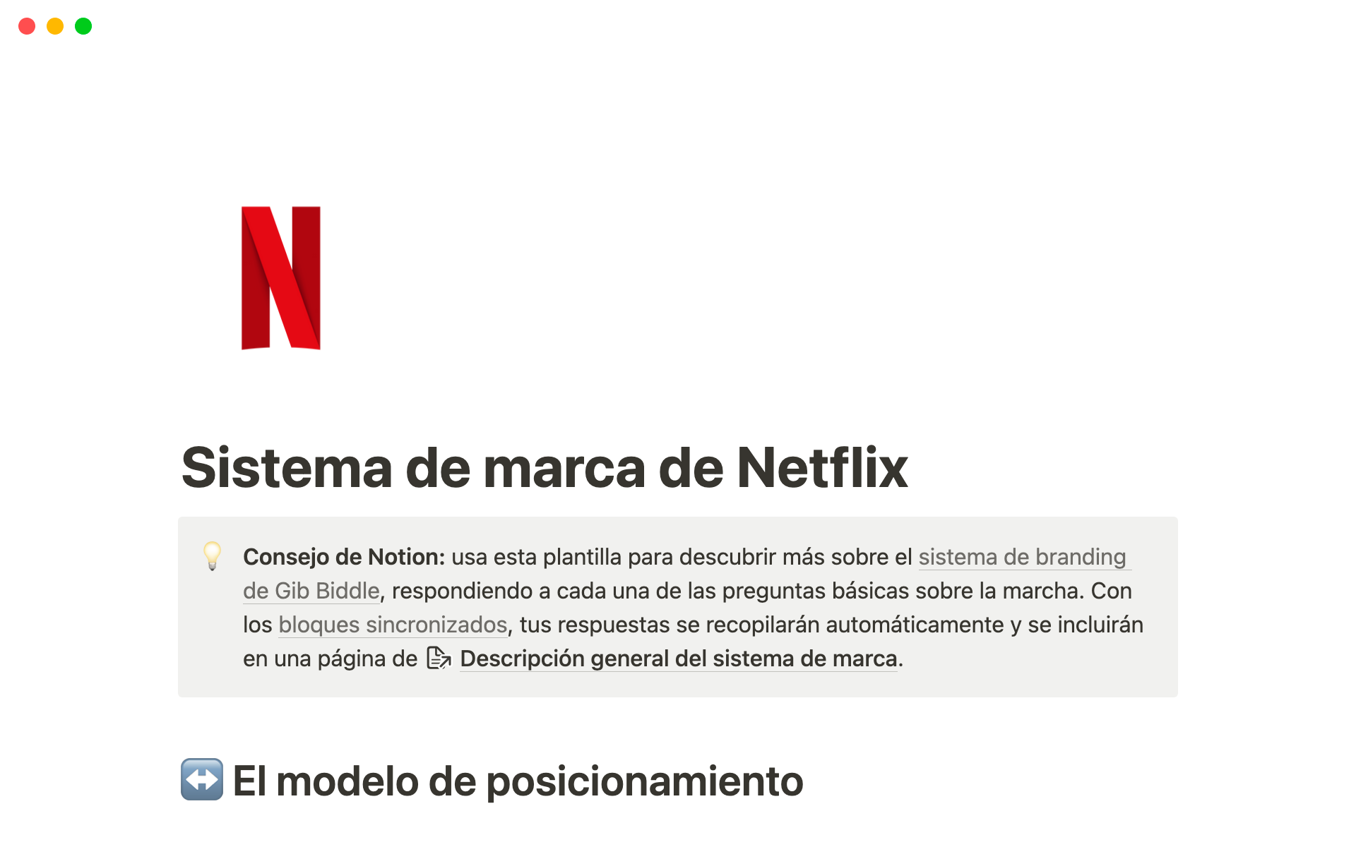 Vista previa de una plantilla para Sistema de marca de Netflix