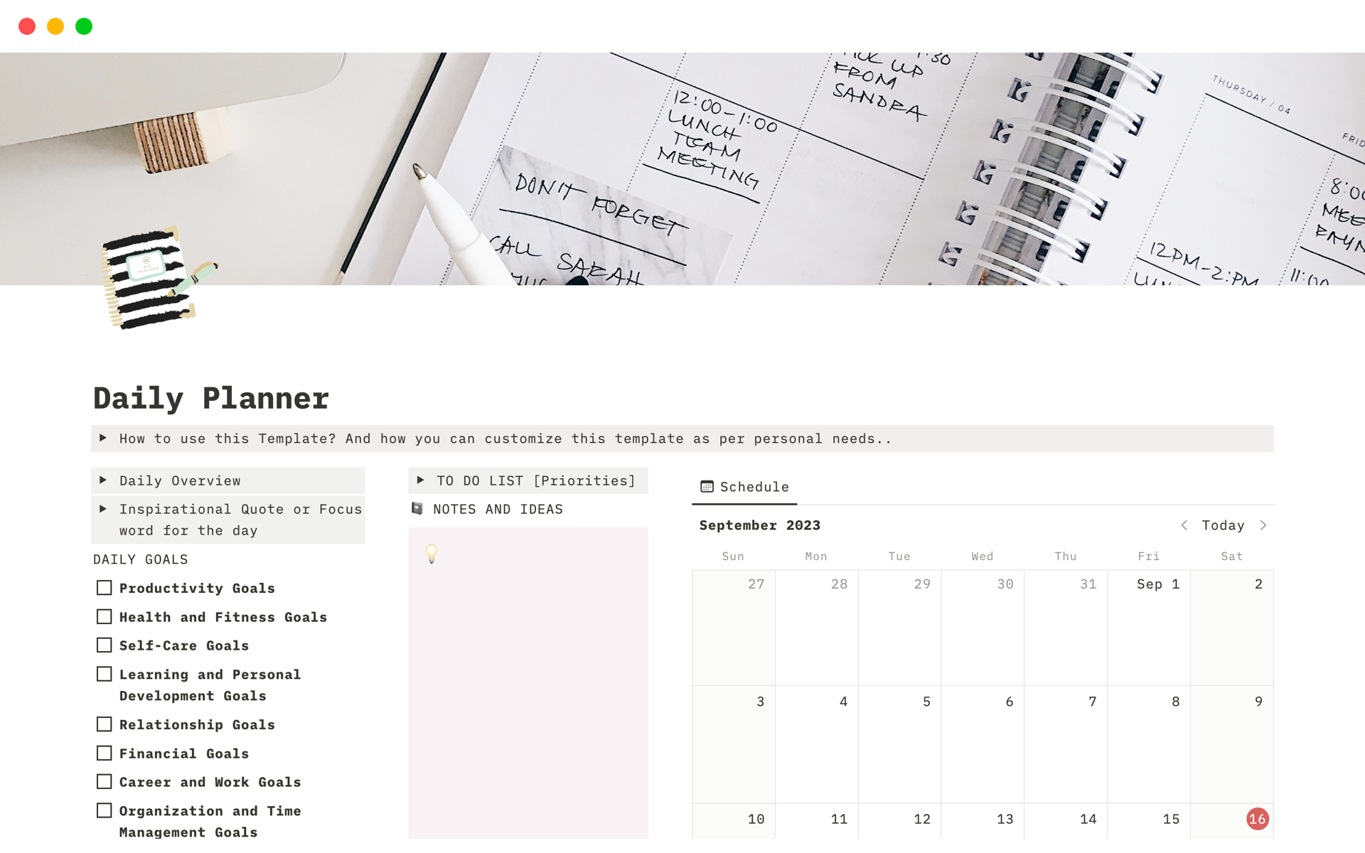How To Make Daily Planner On Notion
