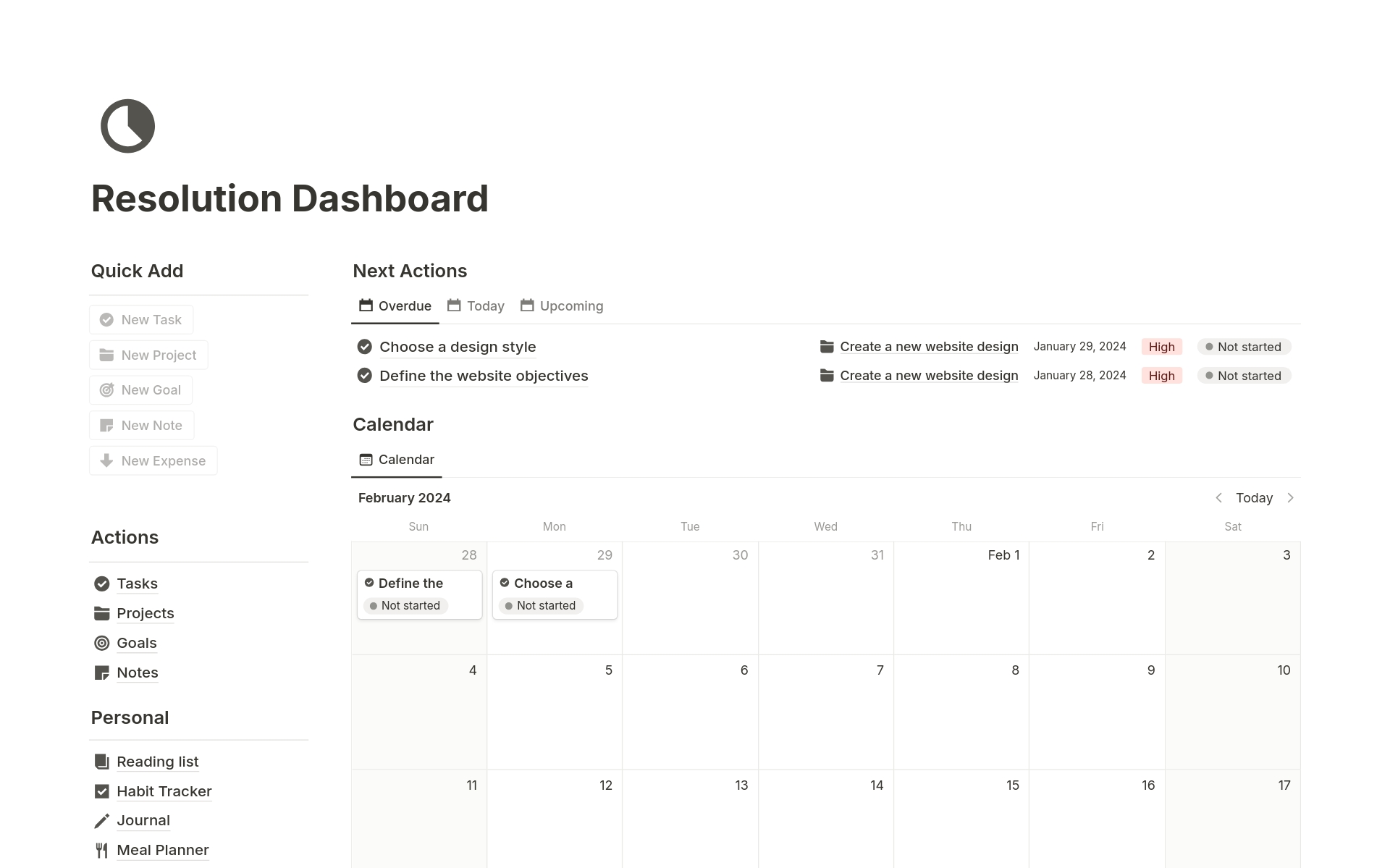 Resolution Dashboard Template Notion Marketplace Resolution Dashboard Template Notion Marketplace
