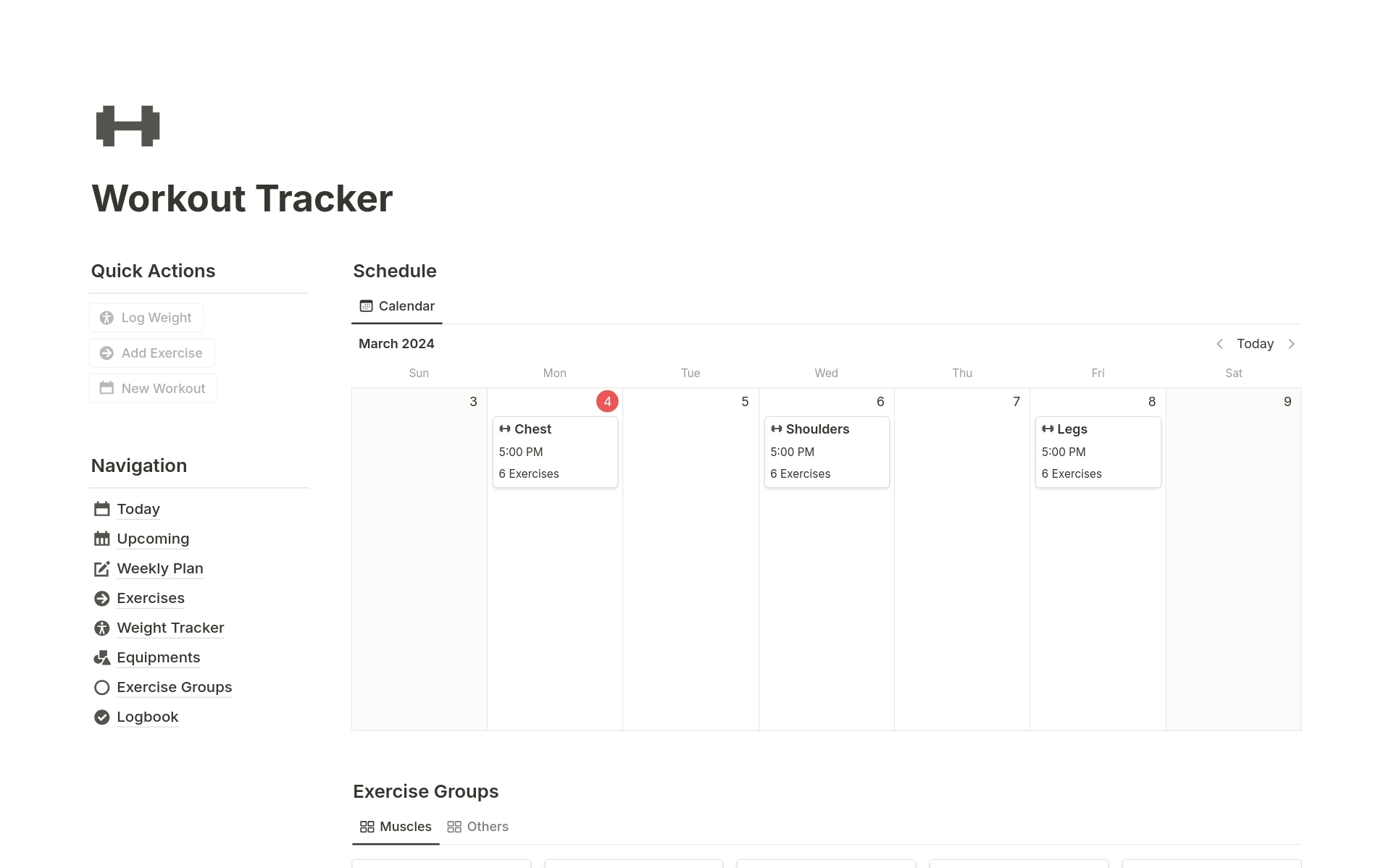 Ultimate Workout Tracker by Easlo Notion Template