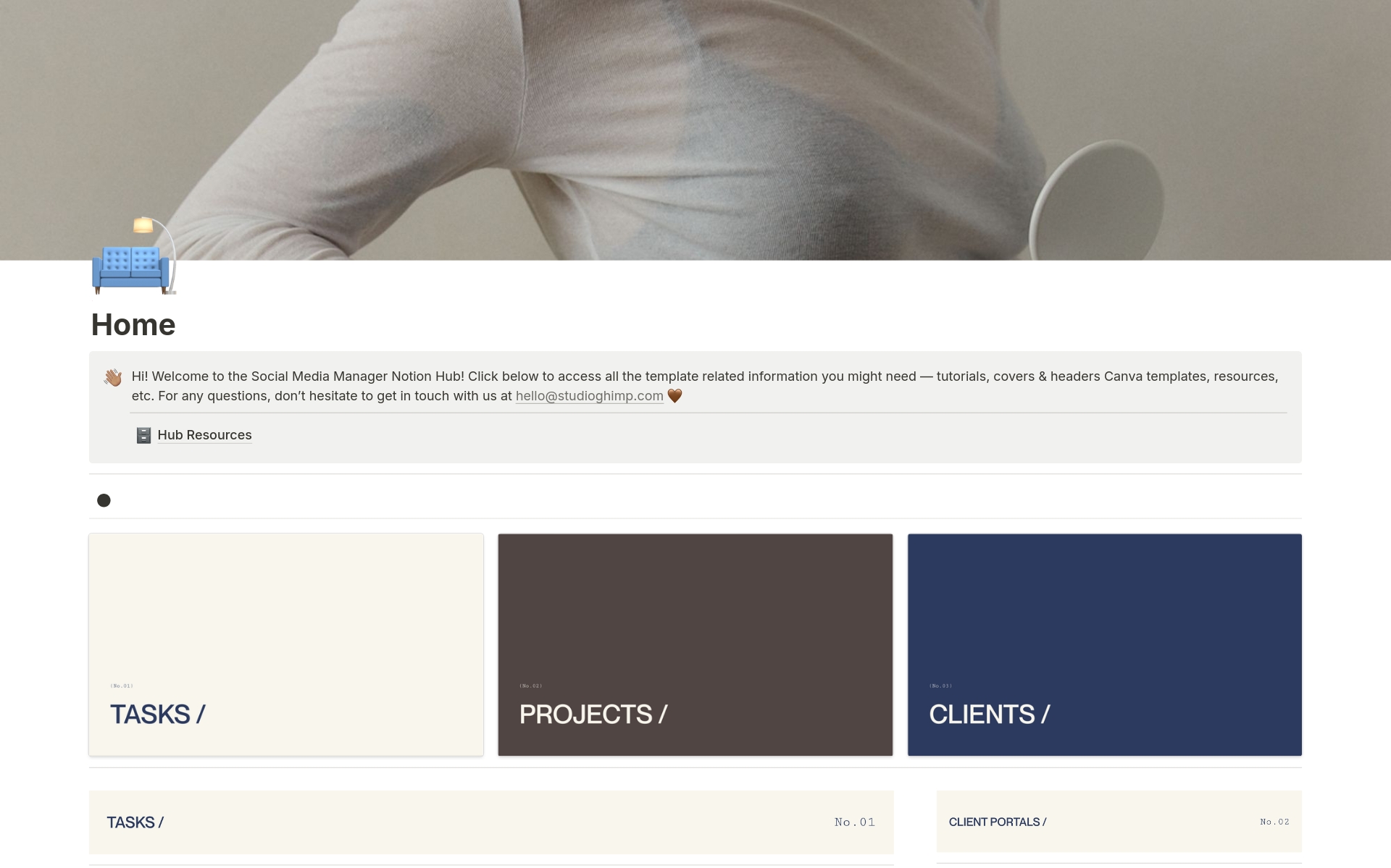 A template preview for Client Portal for Social Media Managers