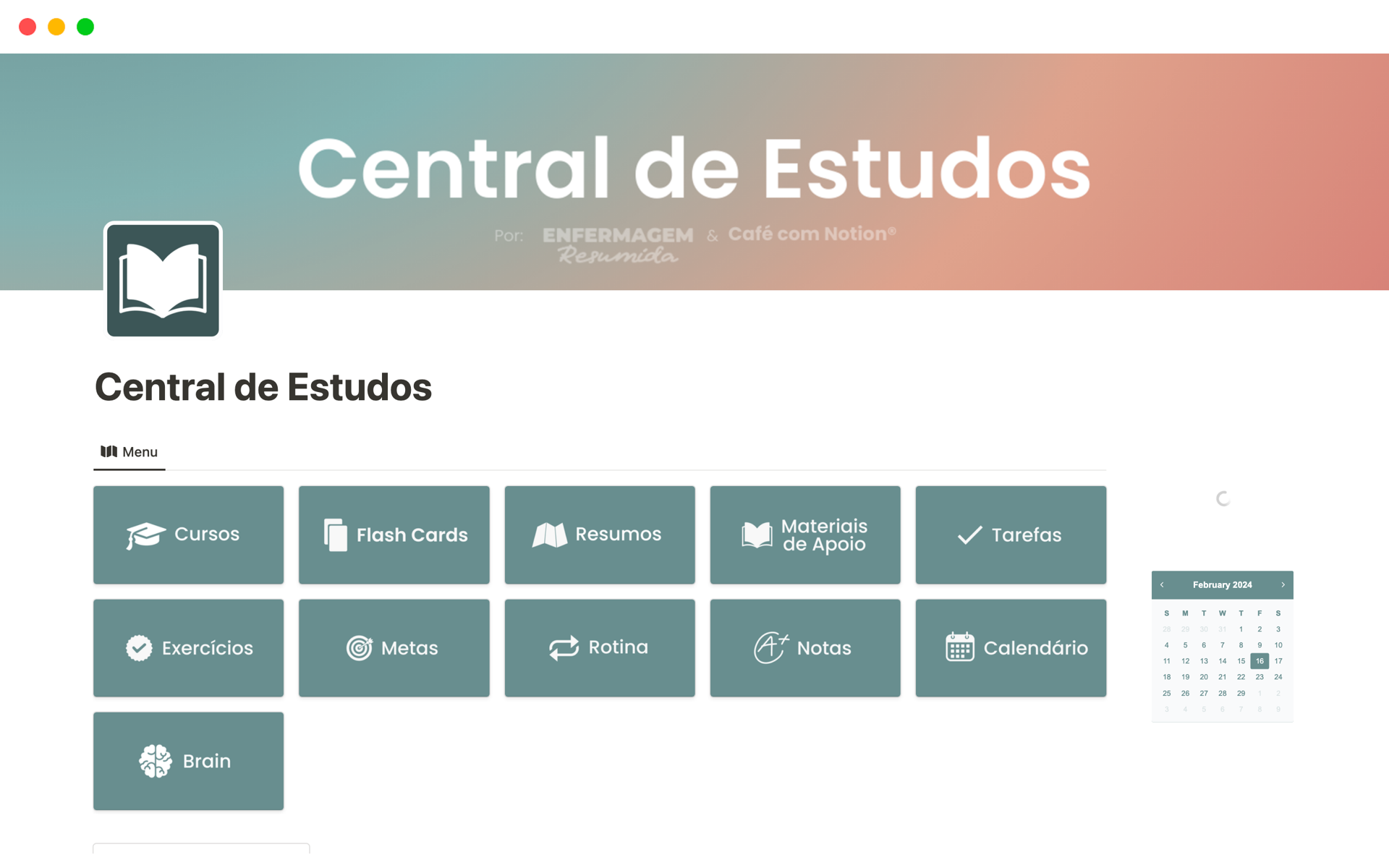 Eine Vorlagenvorschau für Central de Estudos