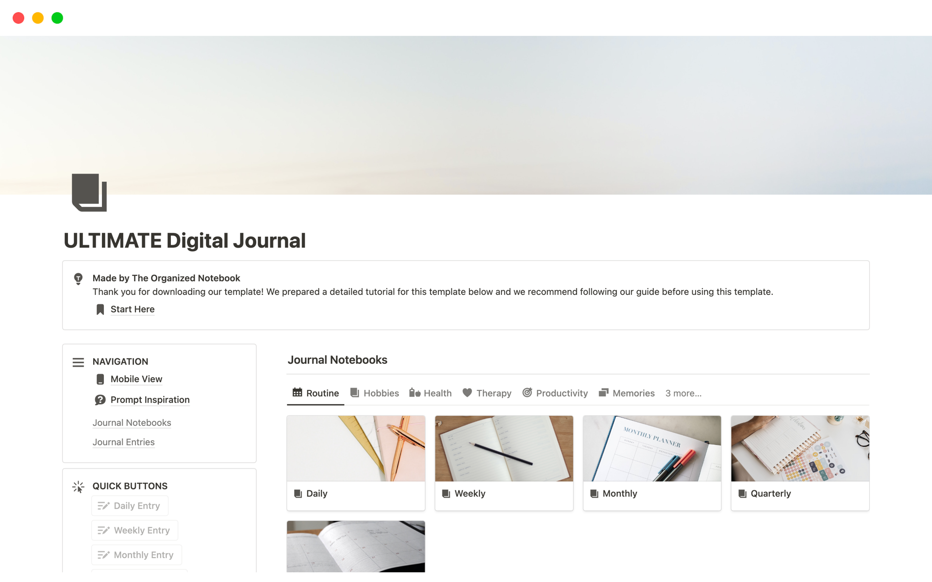 A template preview for Ultimate Digital Journal
