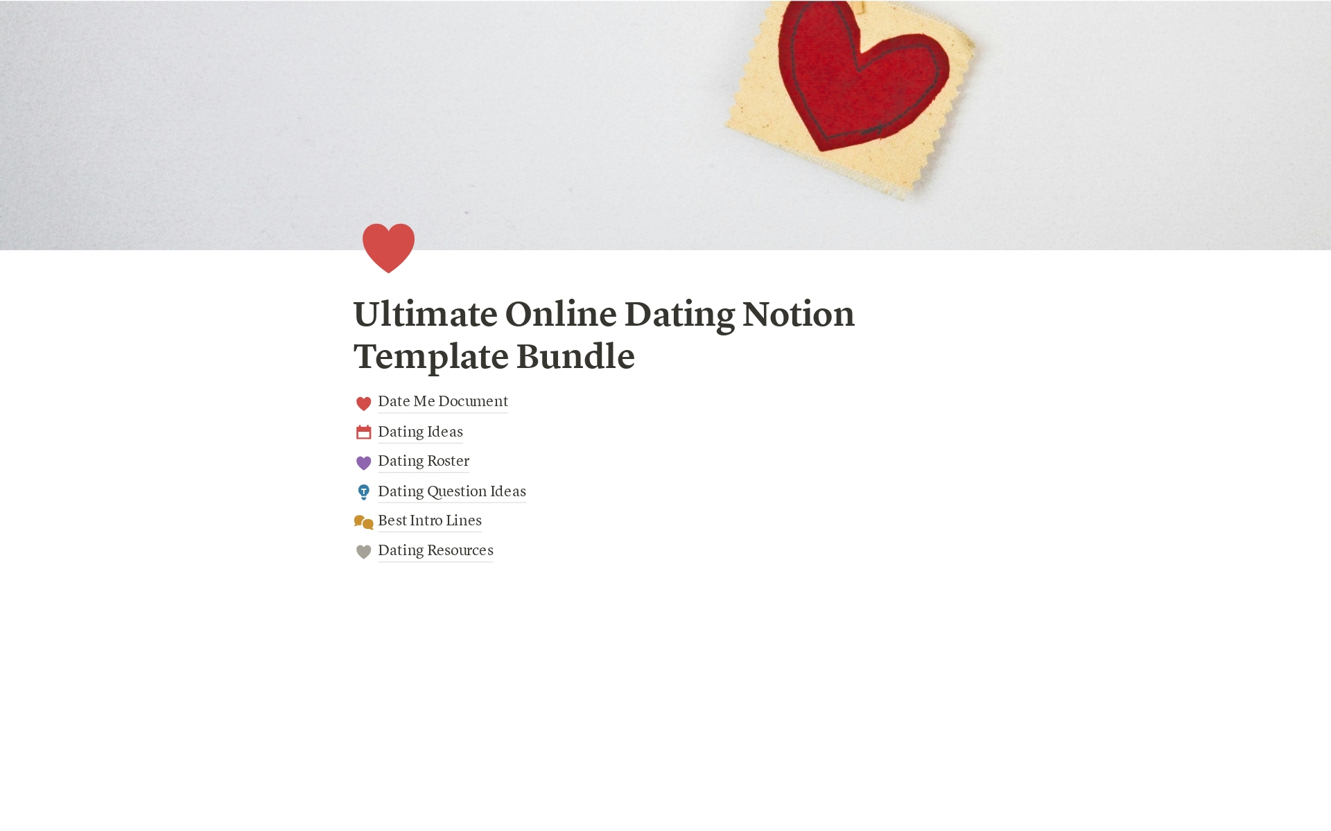 Eine Vorlagenvorschau für Ultimate Online Dating 