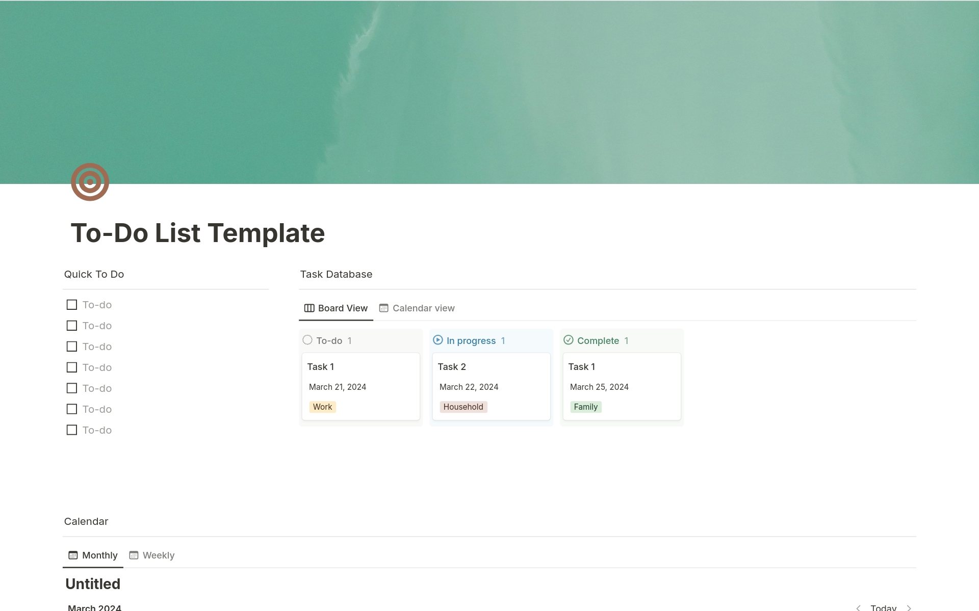 A template preview for To Do List