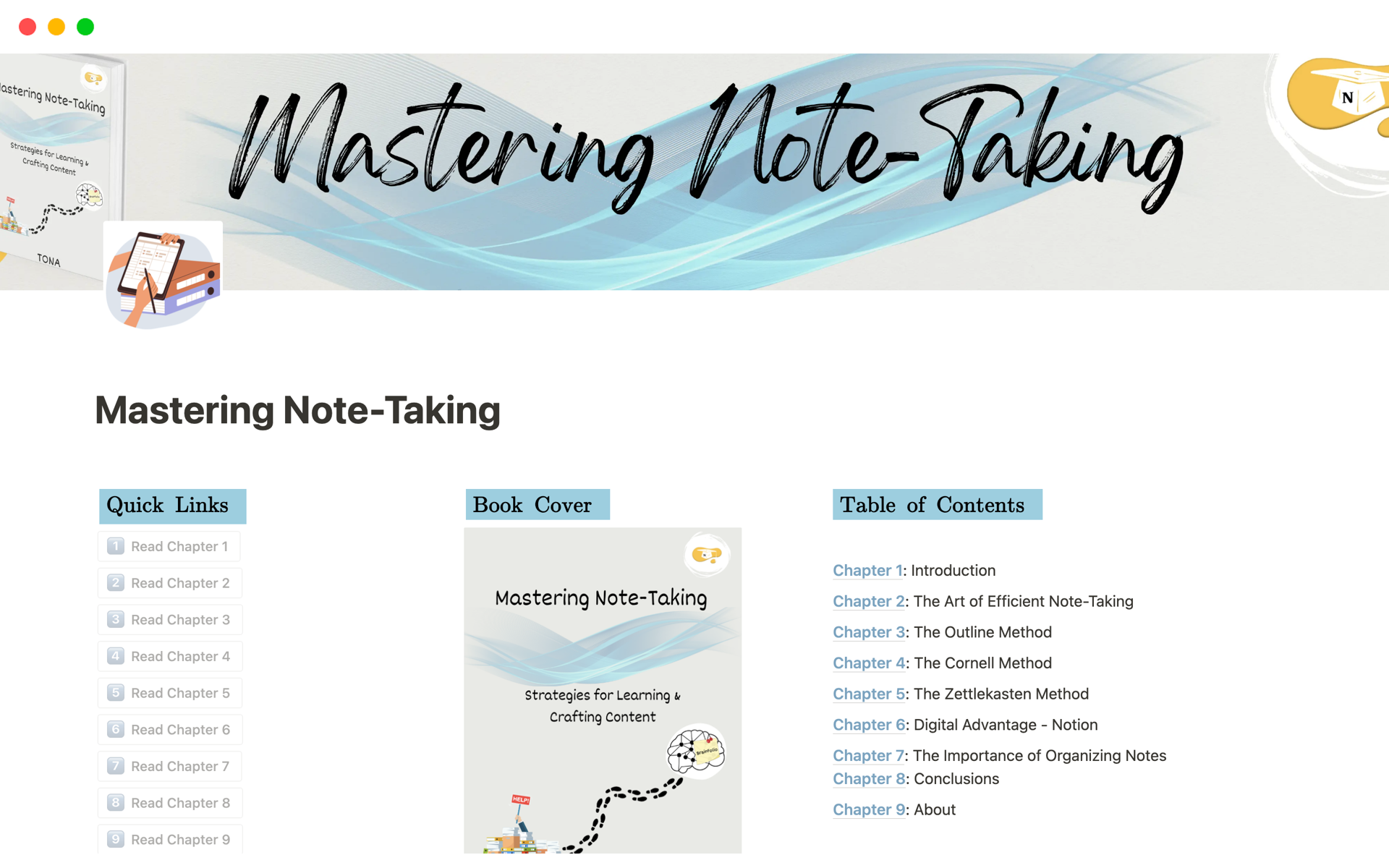 Vista previa de plantilla para Mastering Note-Taking