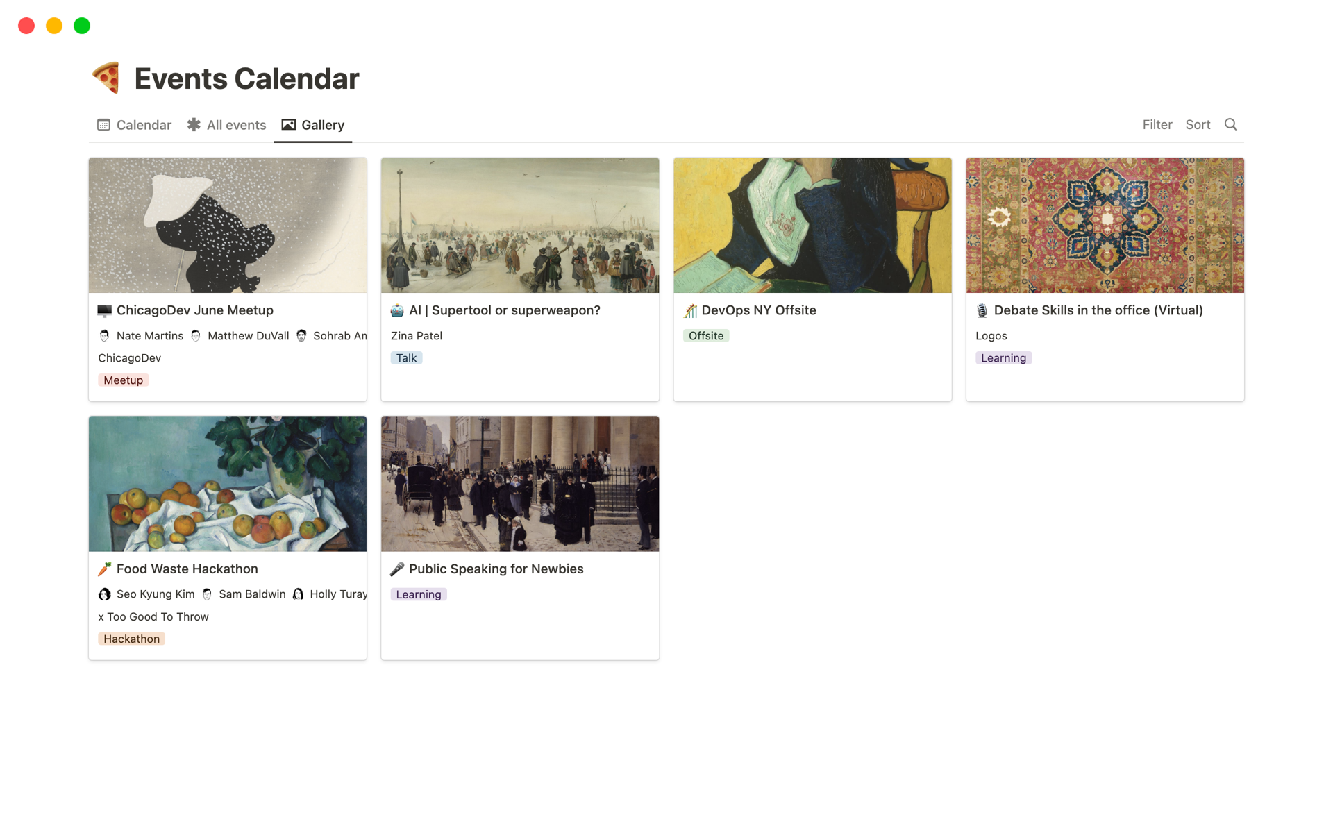 Keep your team informed and engaged with our interactive Events Calendar template.