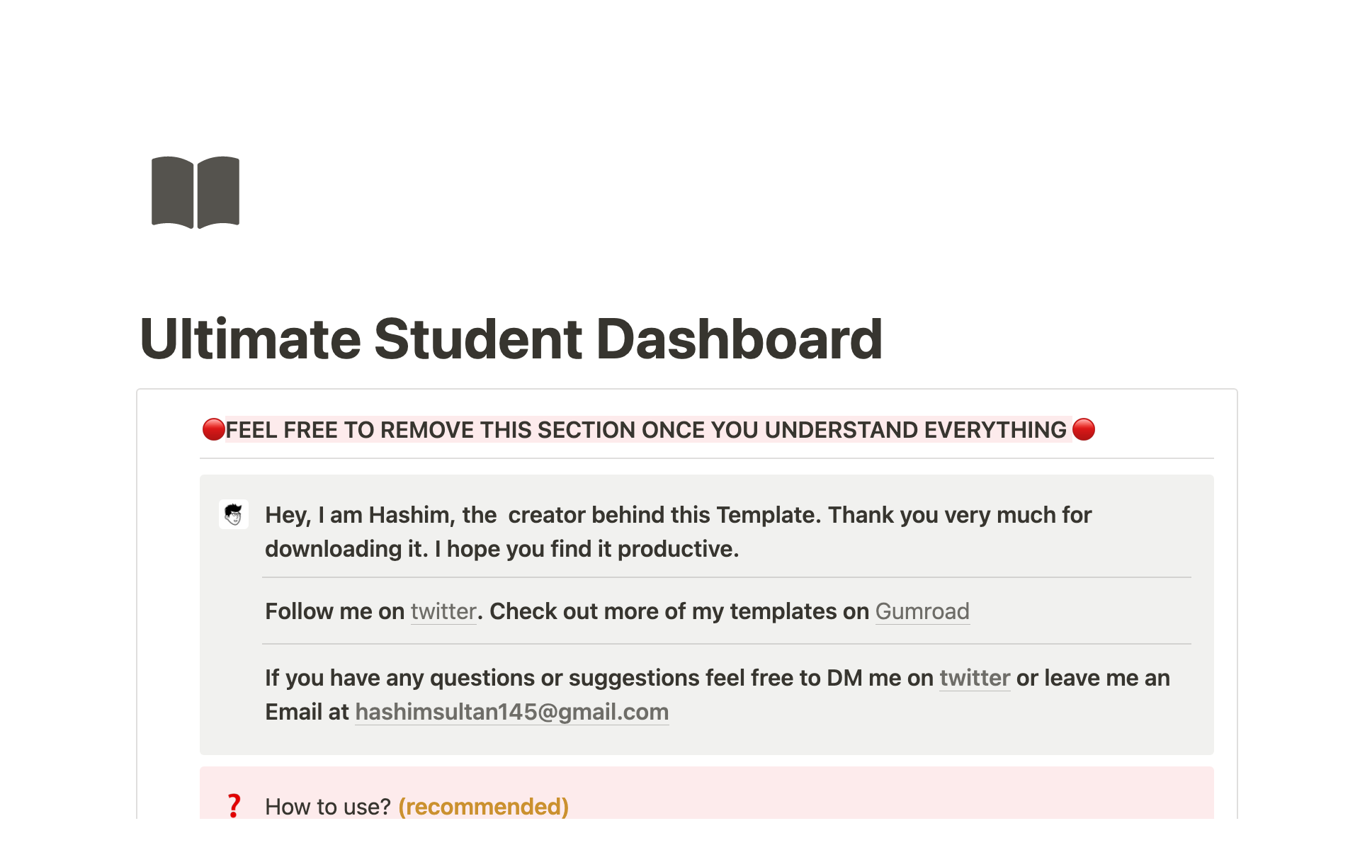 Vista previa de plantilla para Ultimate Student Dashboard Template