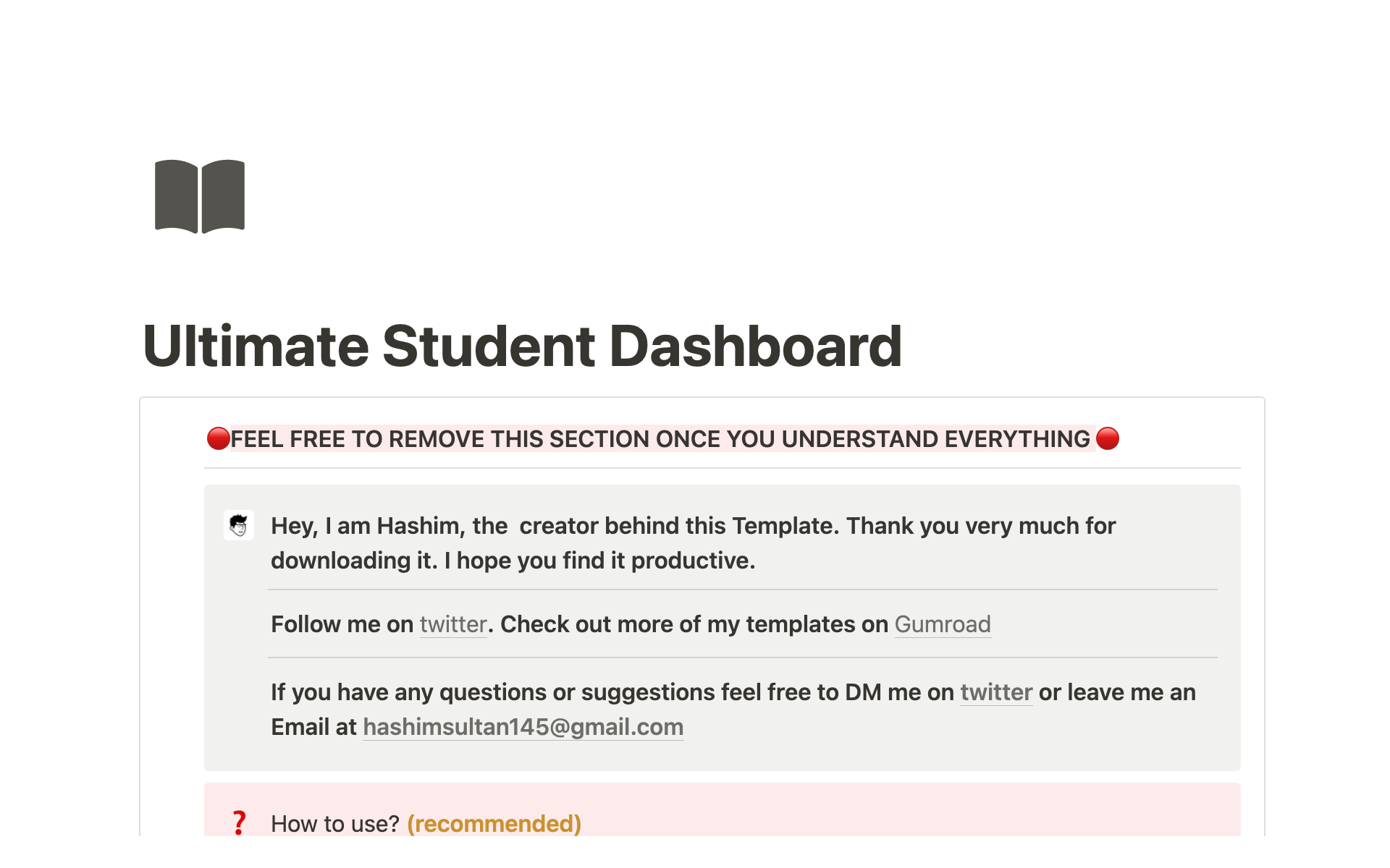 Ultimate Student Dashboard Template님의 템플릿 미리보기