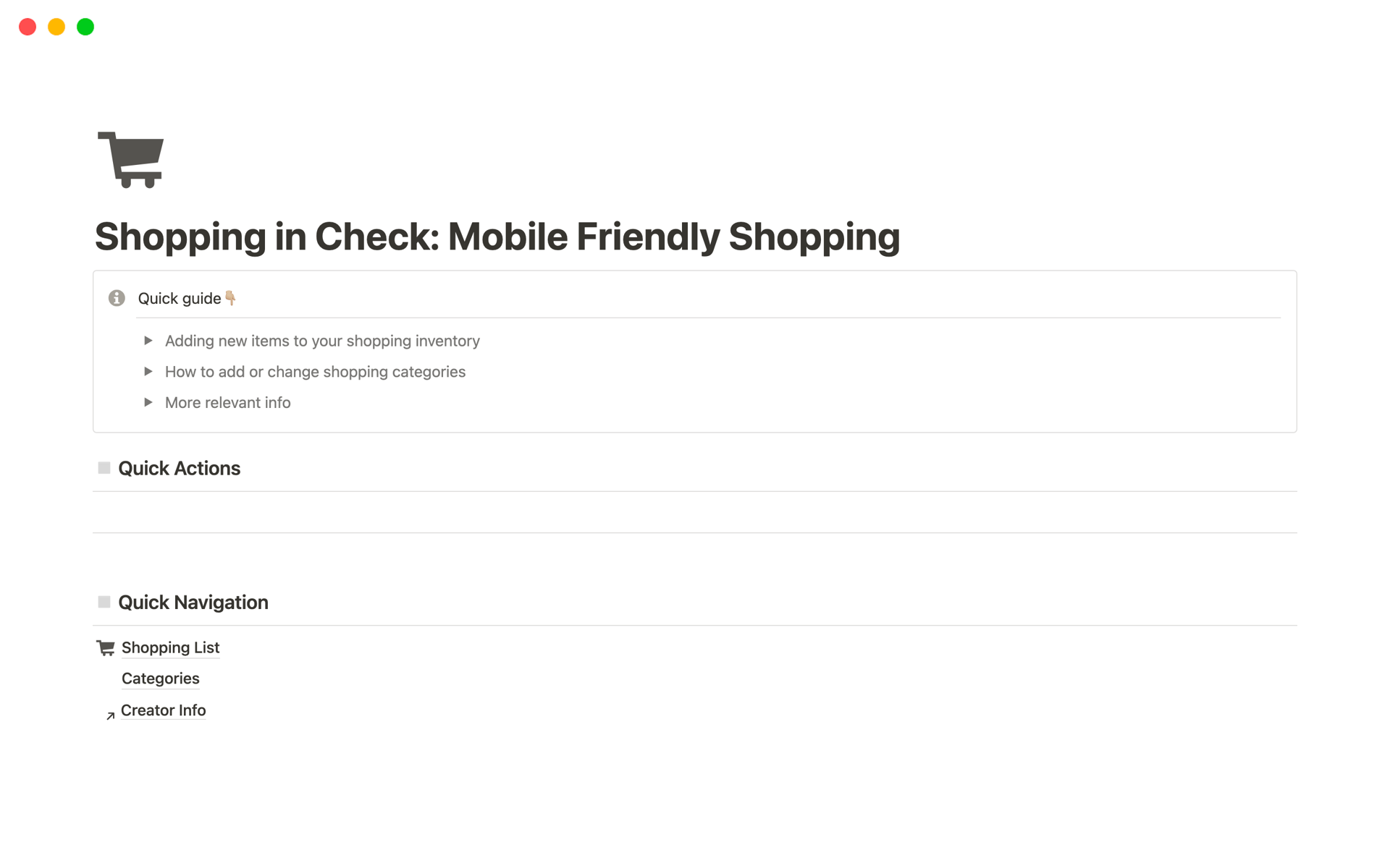 A template preview for Shopping in Check: Mobile Friendly Shopping