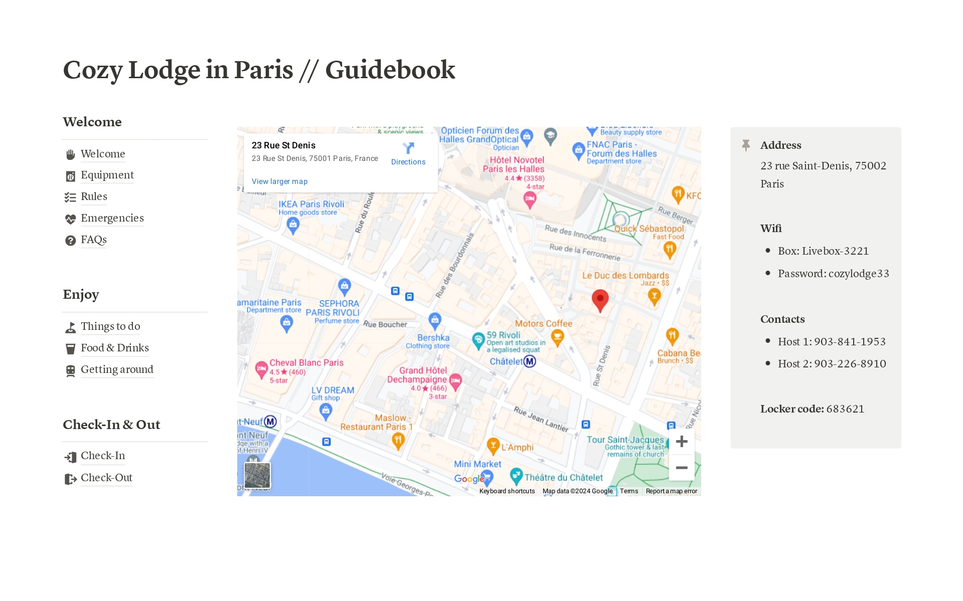 A template preview for Airbnb Guide