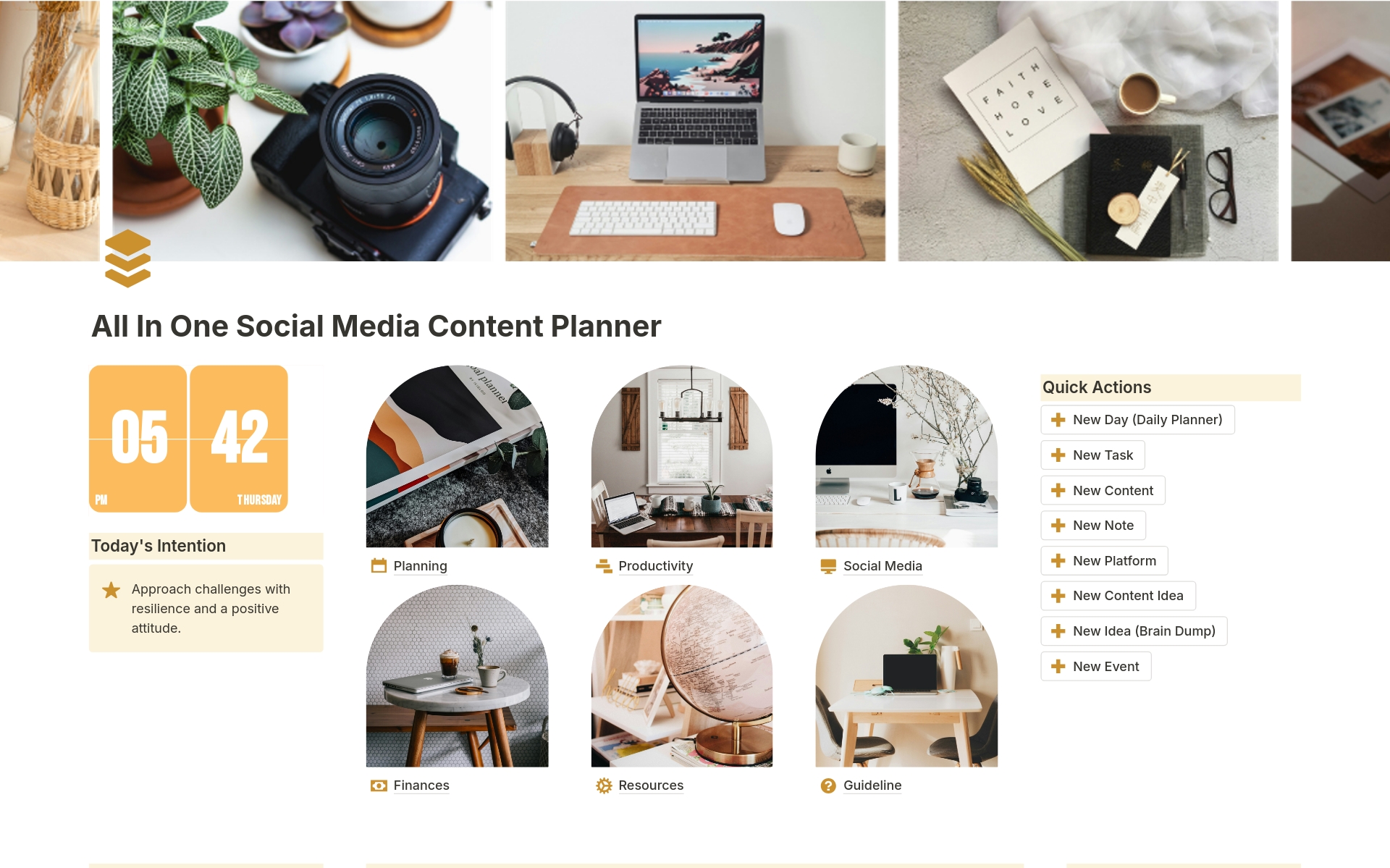 A template preview for All In One Social Media Content Planner