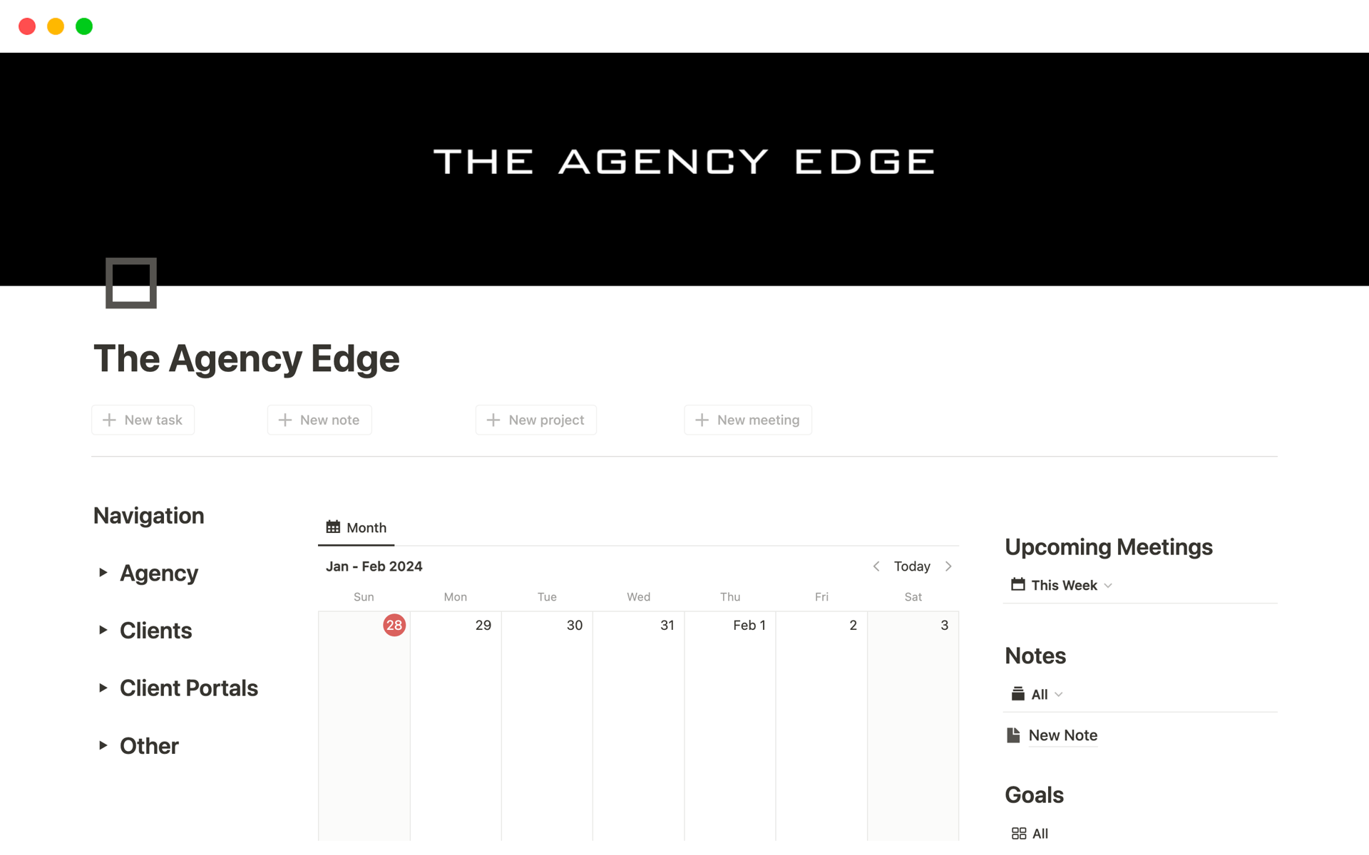 A template preview for All-in-One Agency Management and Client Portal