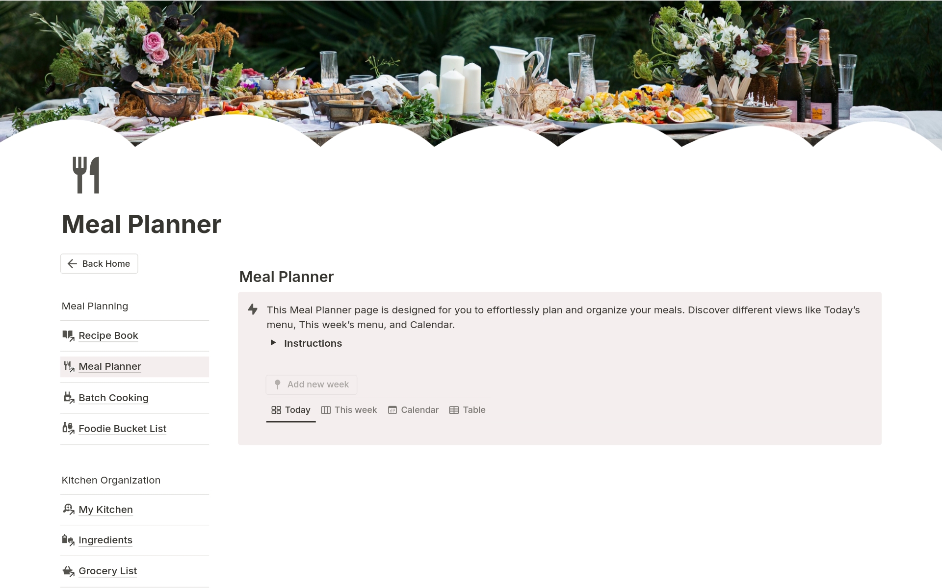 A template preview for Weekly Meal Planner, Recipe Book, Grocery List