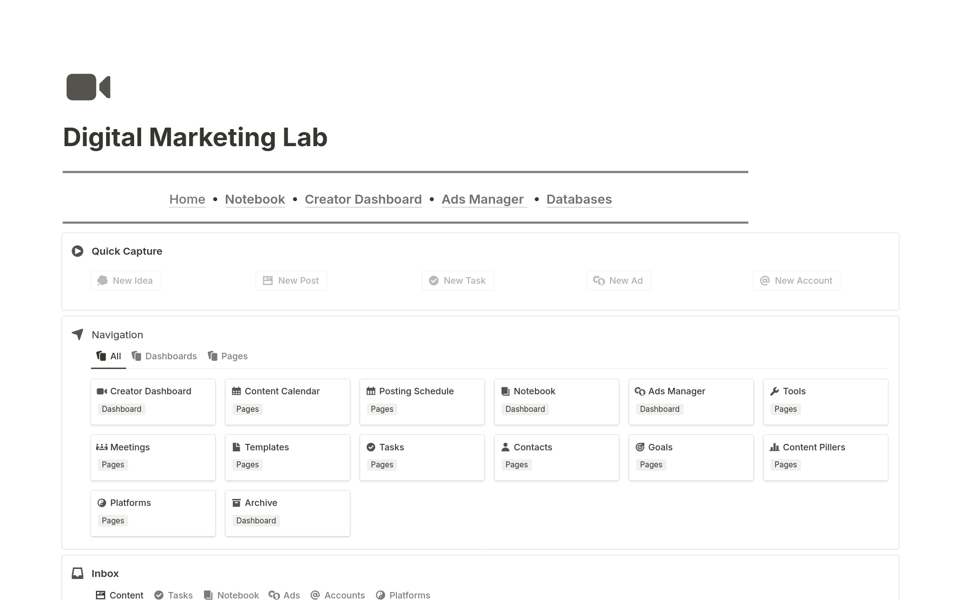 A template preview for Digital Marketing Lab