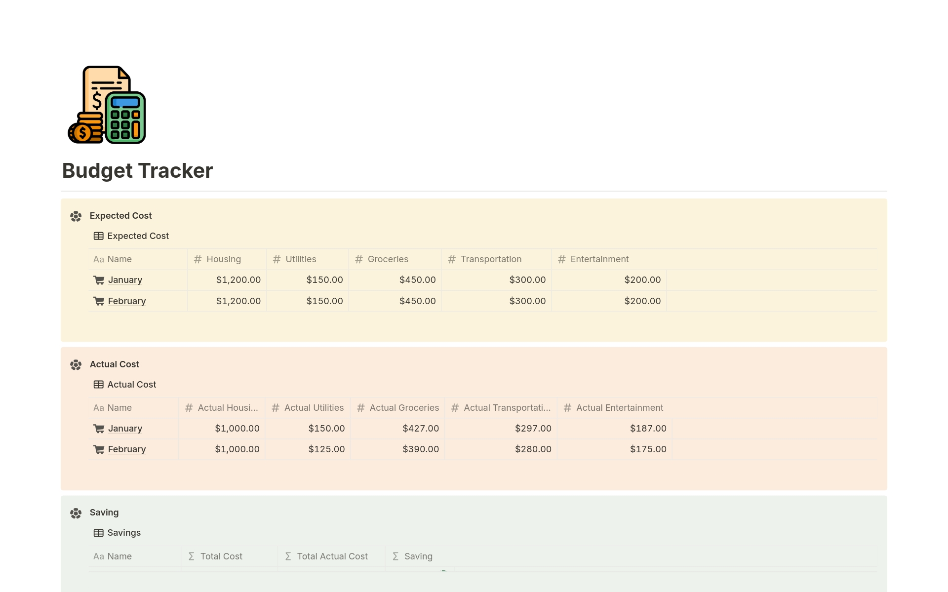 Budget Tracker Template | Notion Marketplace