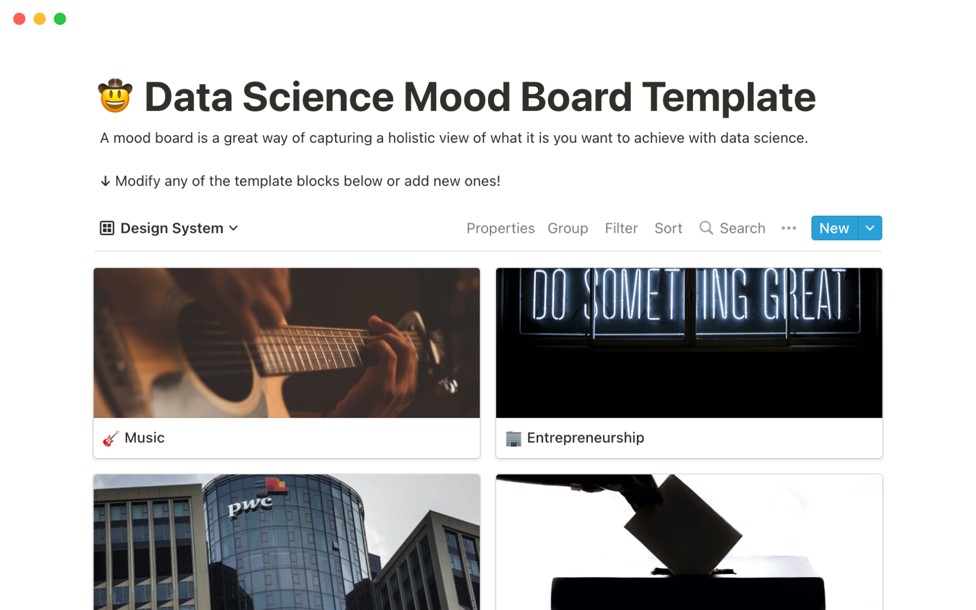 Templates for users to start building a data science portfolio.
