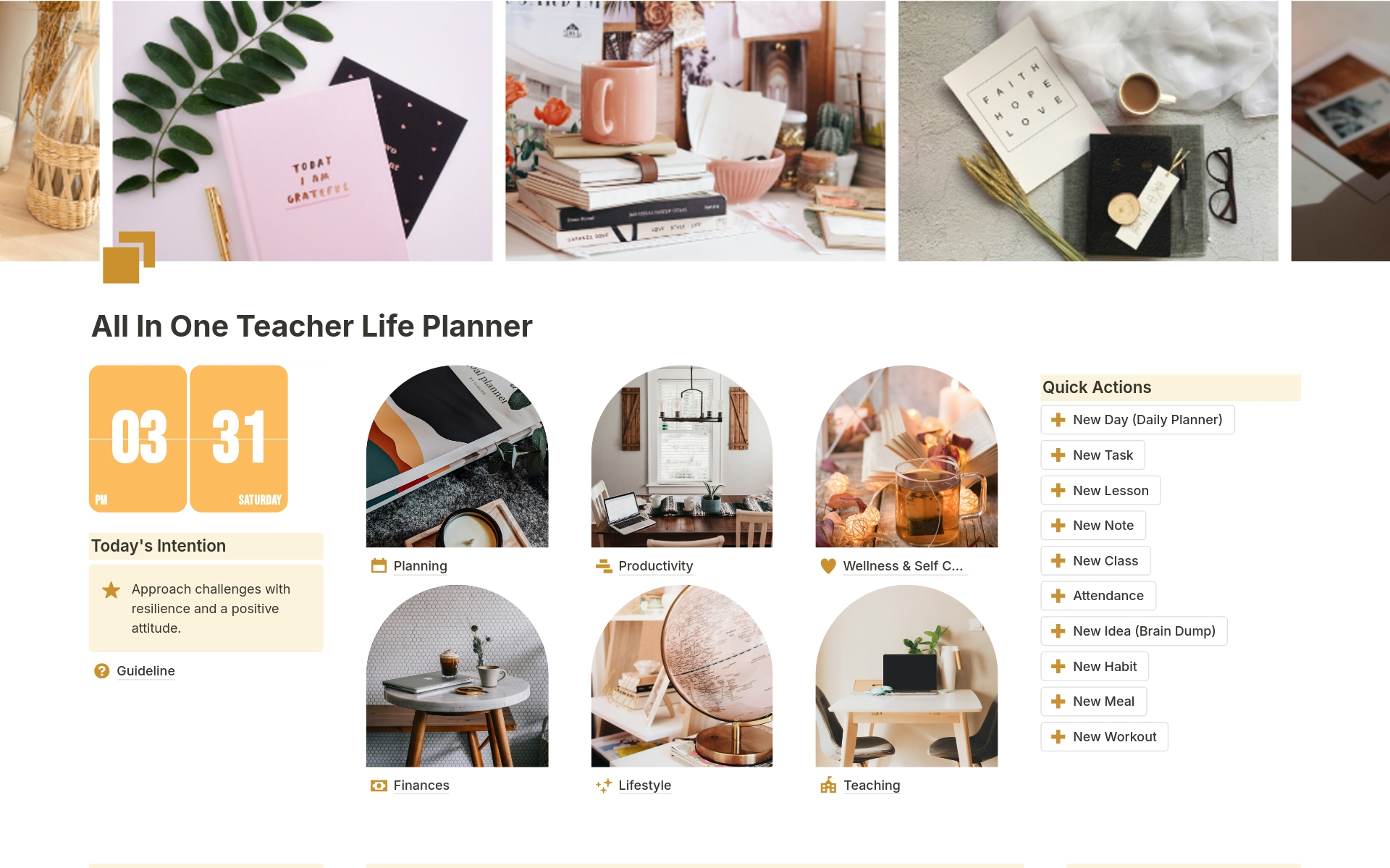Vista previa de plantilla para All in One Teacher Life Planner