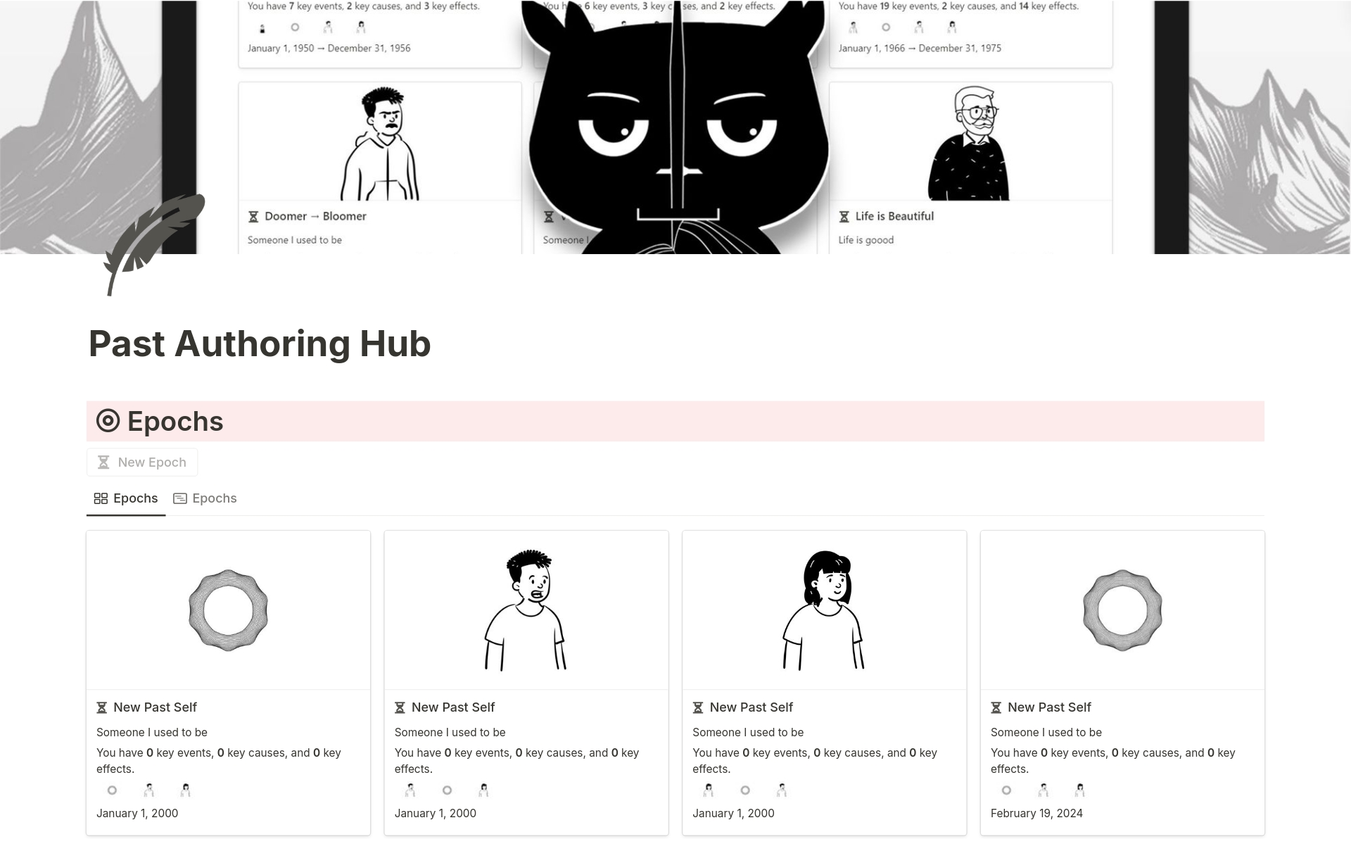 A template preview for Past Authoring Hub