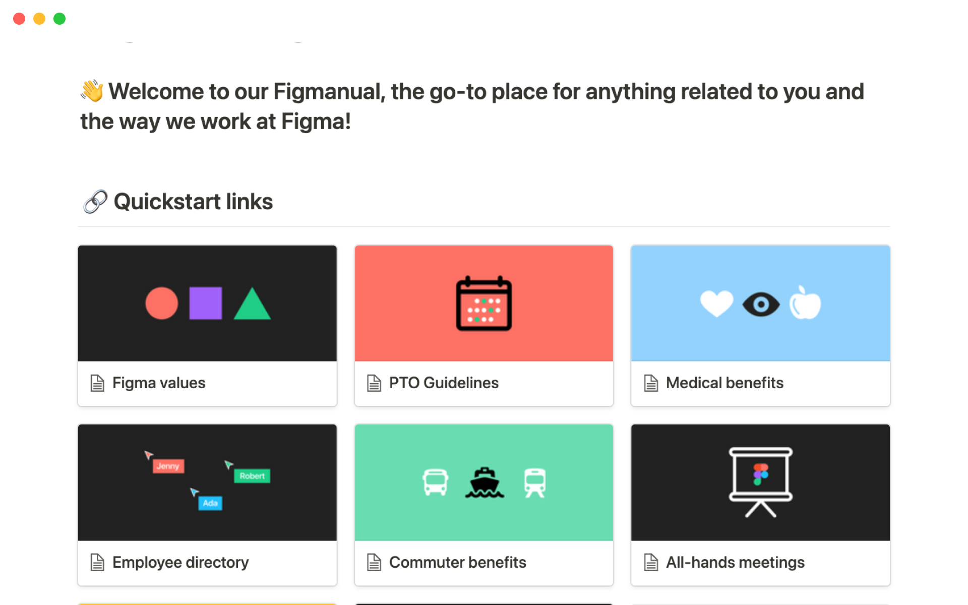 Figma's internal wiki is a one-stop resource for company information and policies.