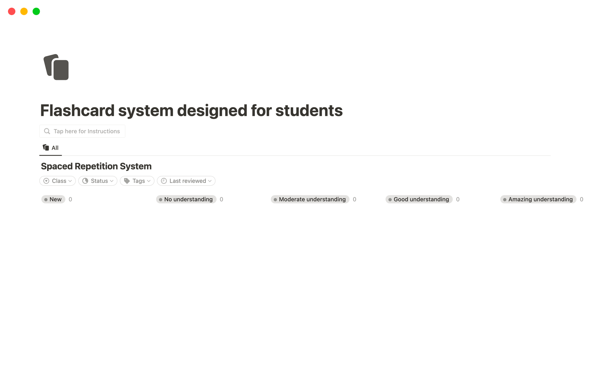 Flashcard system designed for students by NotionPotential Notion Template
