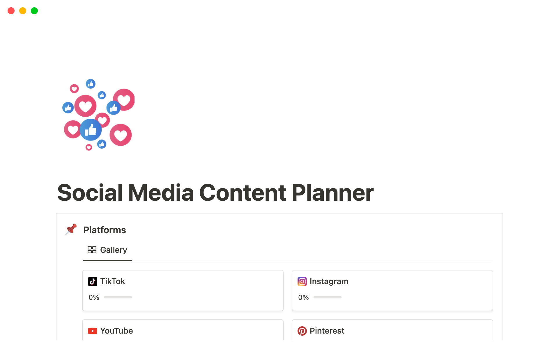 Social media content planner template notion marketplace