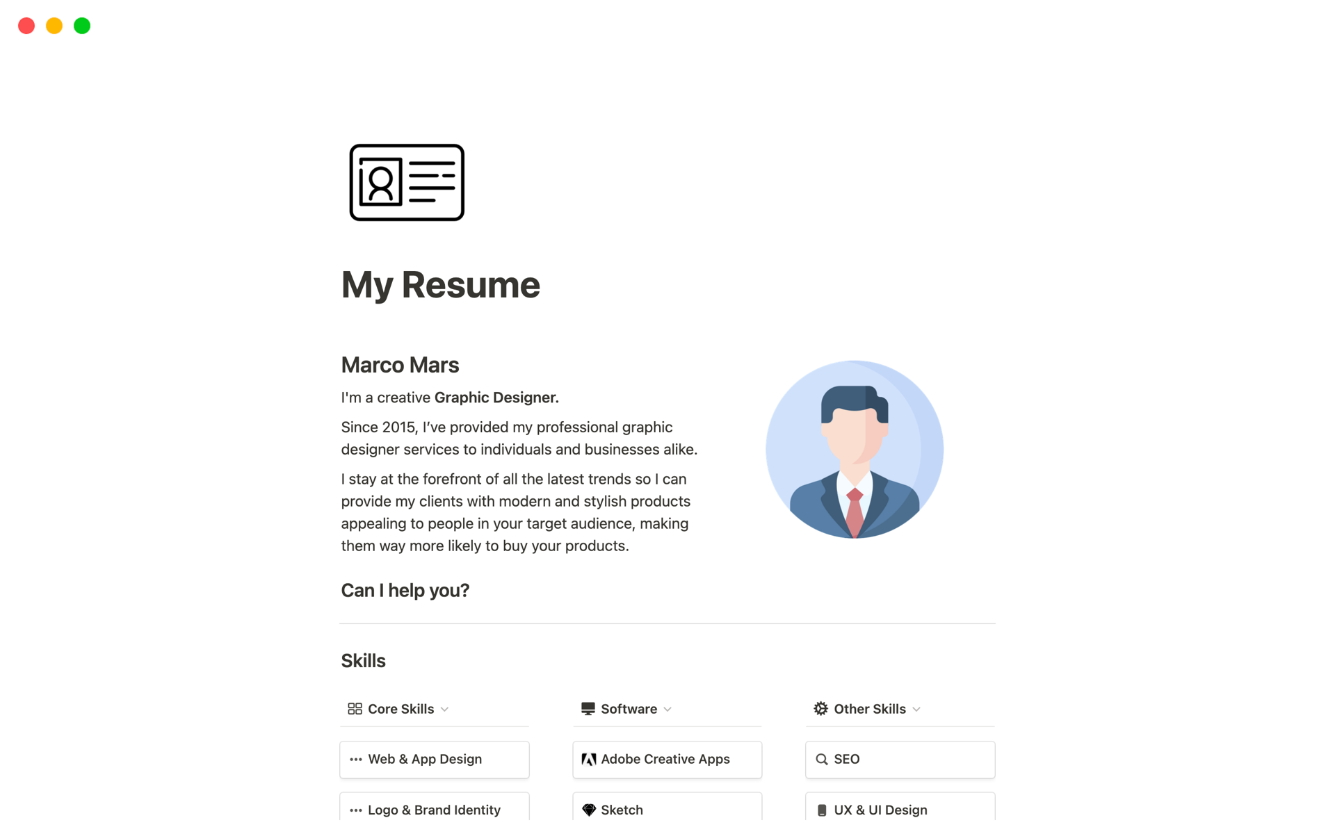 My Resume | Notion Template