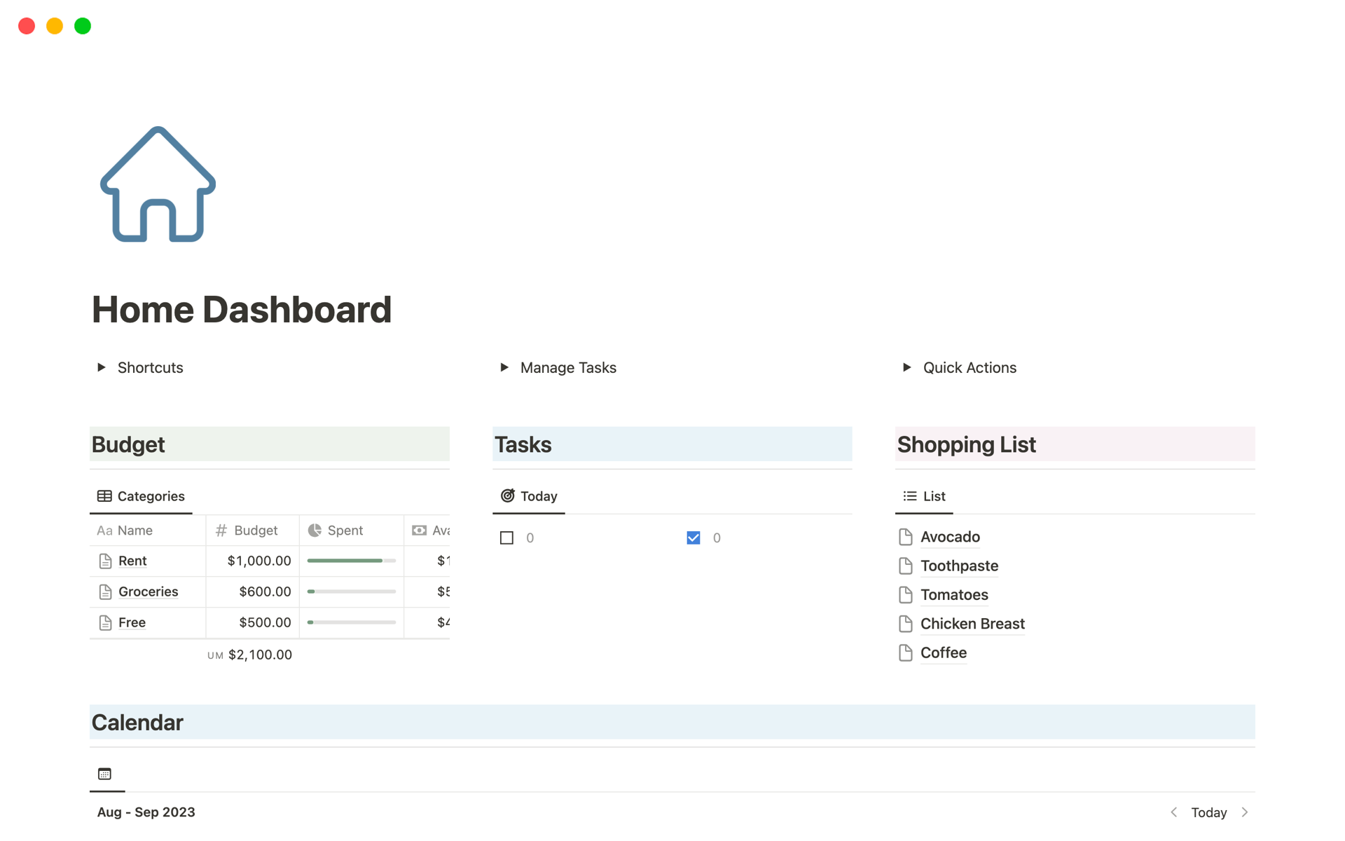 A Dashboard to manage everything in your home.