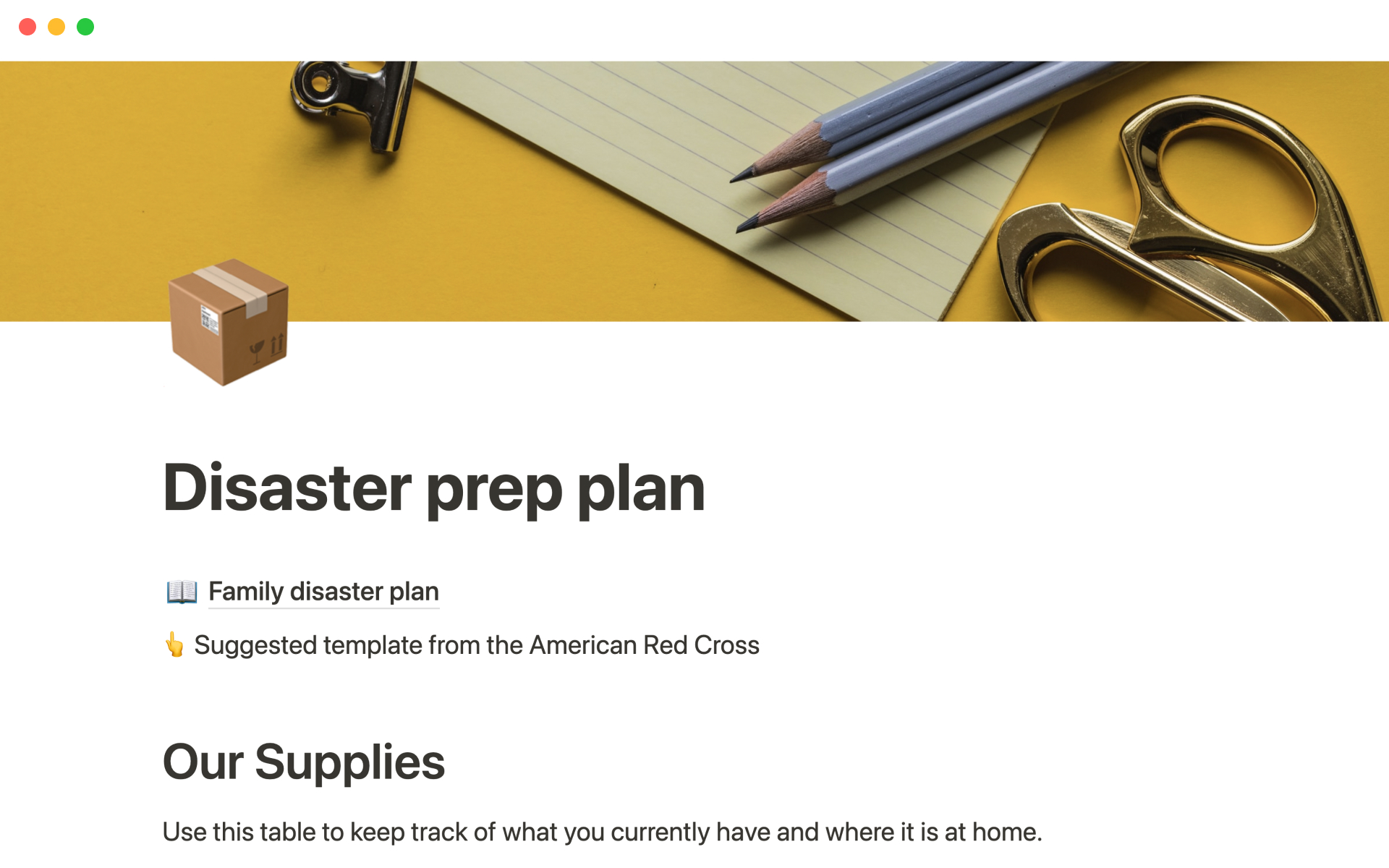 Templates and checklists recommended by the American Red Cross to help you  in the event of a disaster.