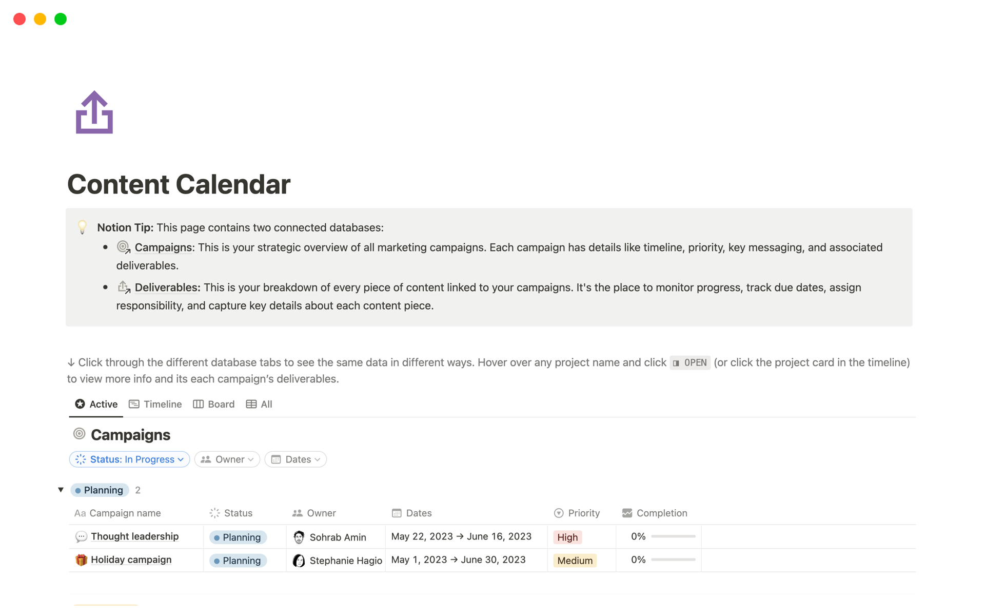 Unify your marketing vision with Notion. Centralize calendars, launches, and assets with Notion's integrated workspace.