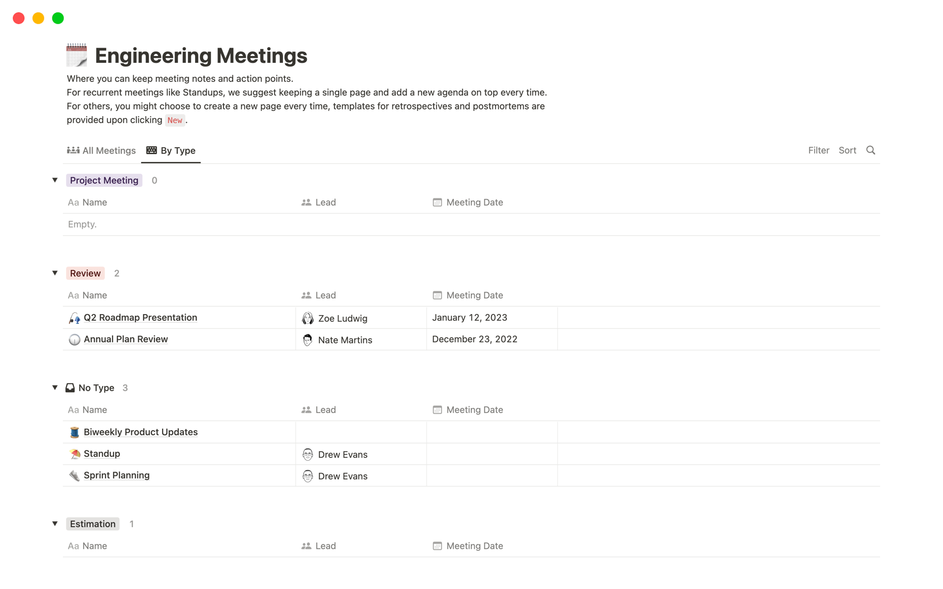 All-in-one set of templates for all your engineering meeting needs.