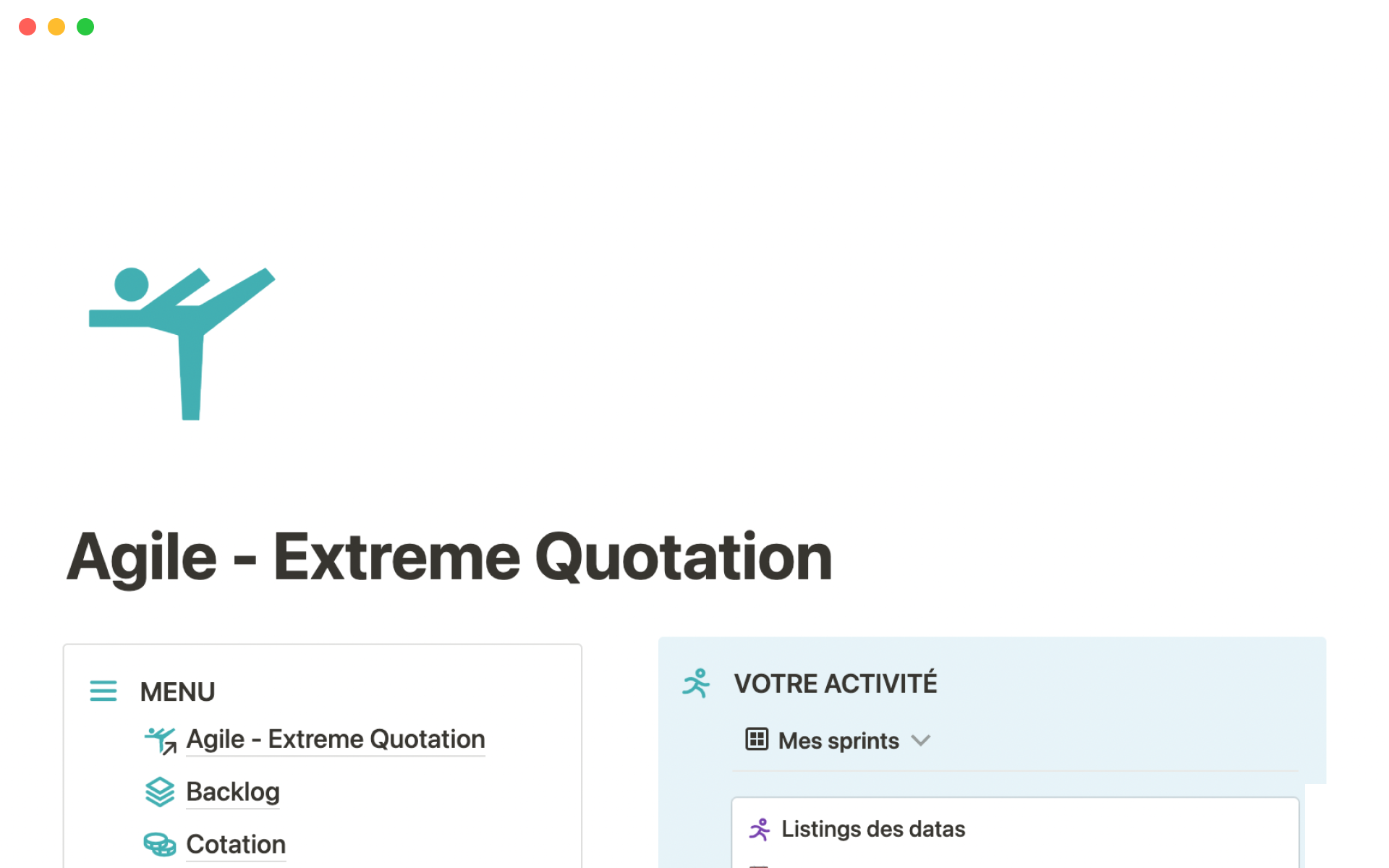 A template preview for Système Agile - Extreme Quotation