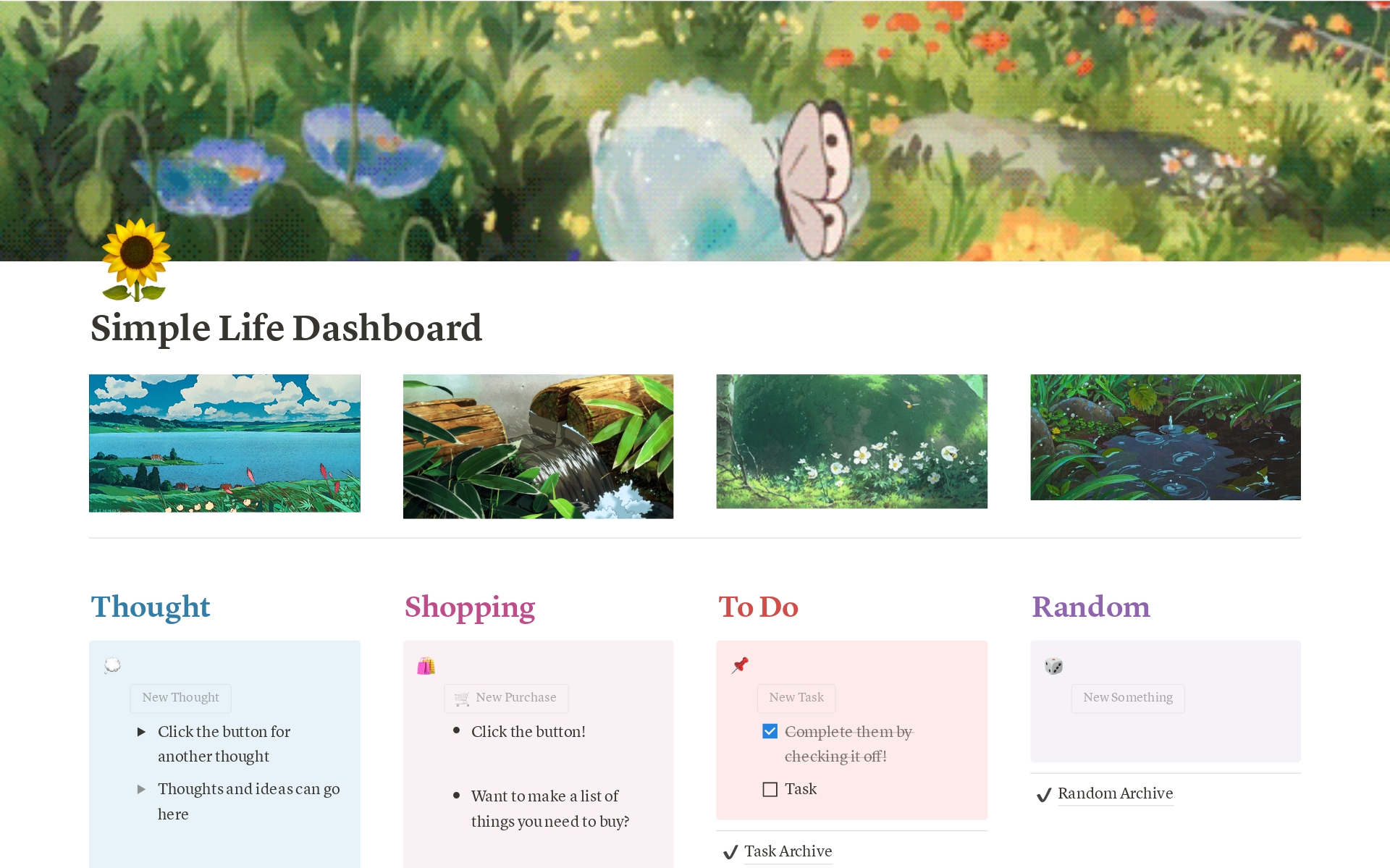 A template preview for A Simple Life - Basic Life Dashboard
