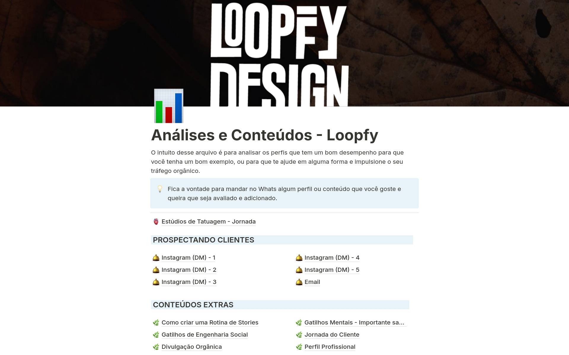 Galeria de modelos do Notion — LoopfyINK