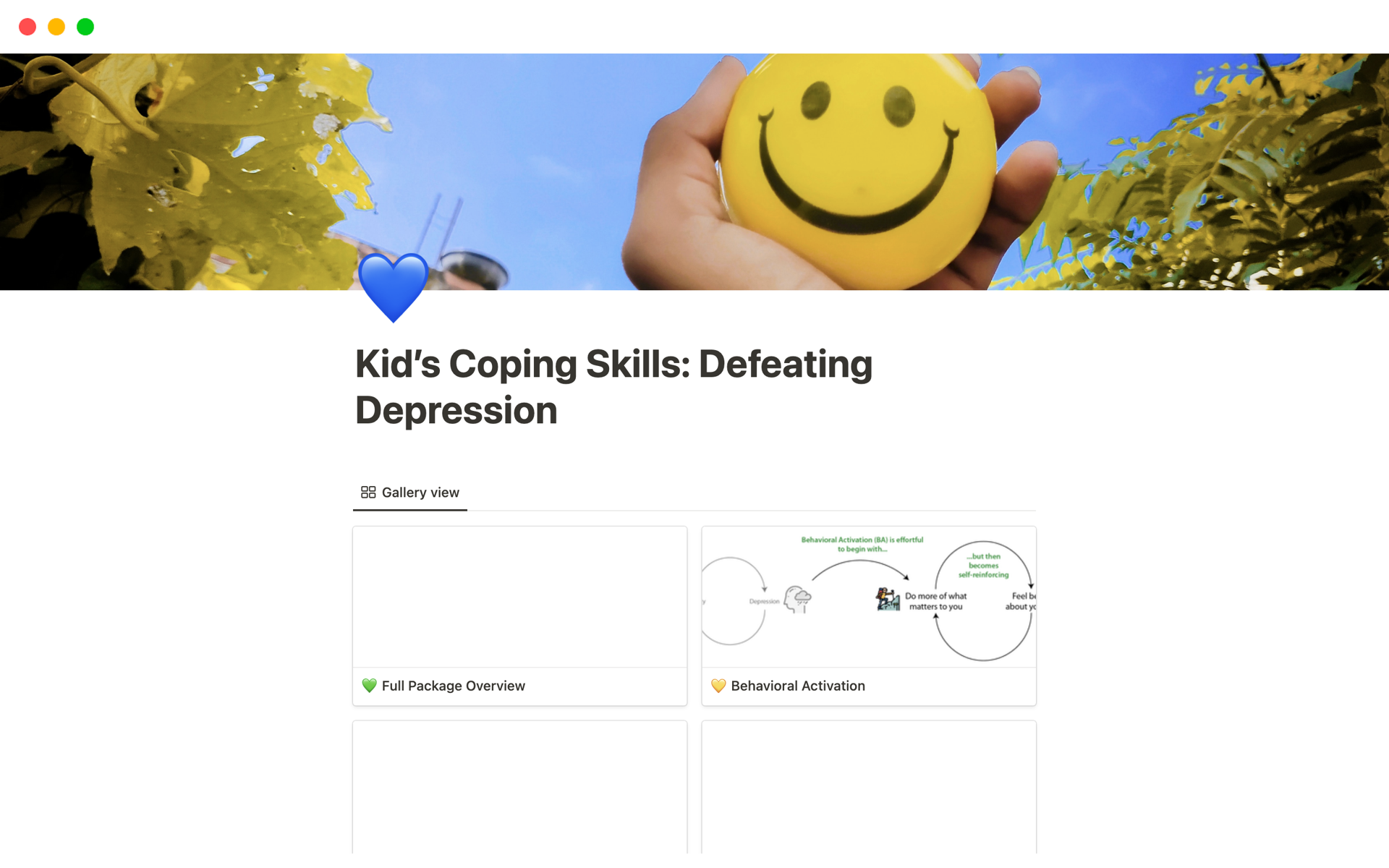 A template preview for Kid’s Coping Skills: Defeating Depression